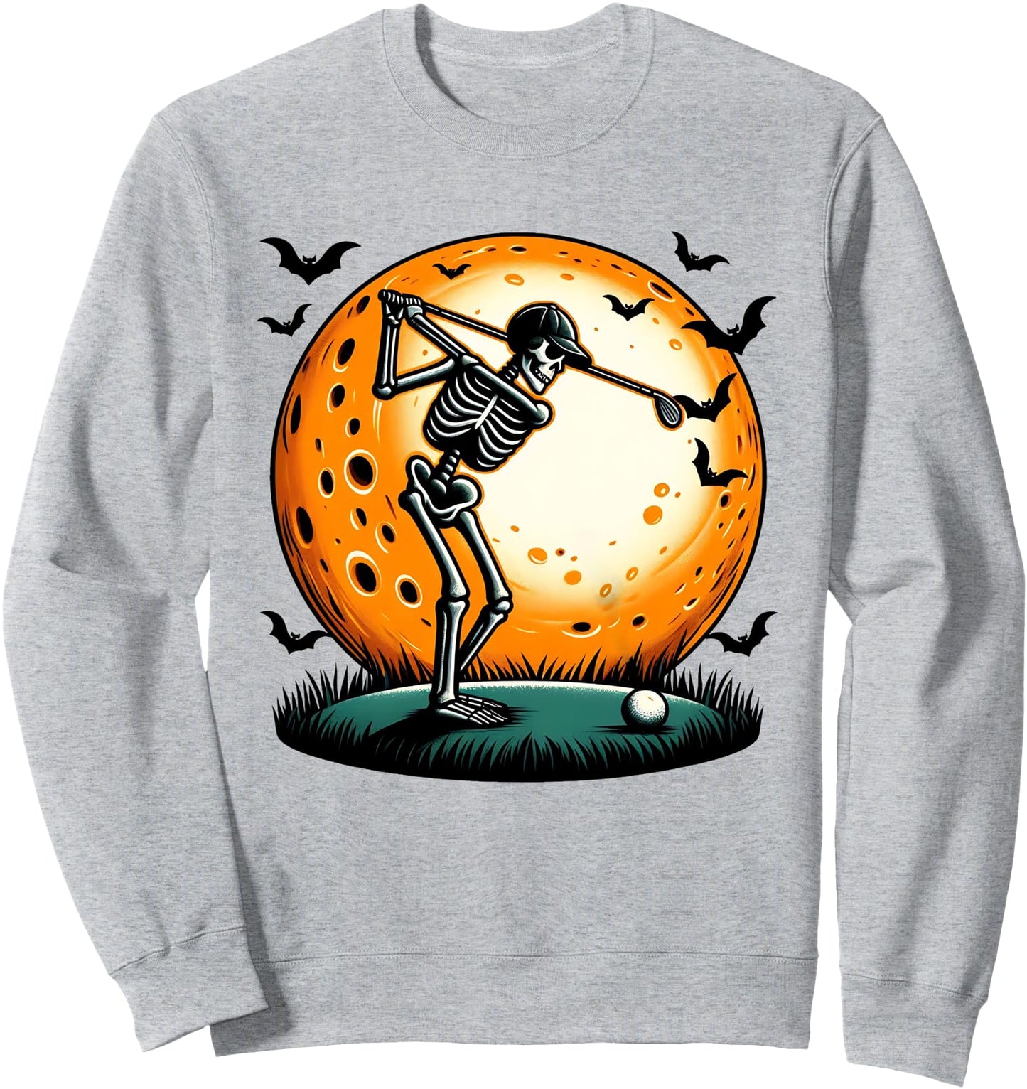 Golfing Skeleton Halloween Costume Men Golf Halloween Golfer Sweatshirt