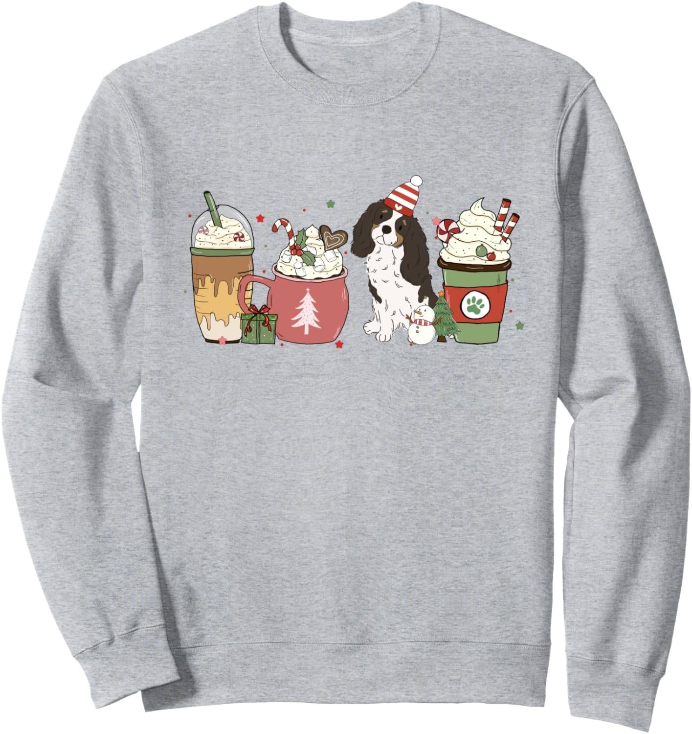 Cavalier Coffee Latte Winter Christmas Cavie Dog Mom Holiday Sweatshirt