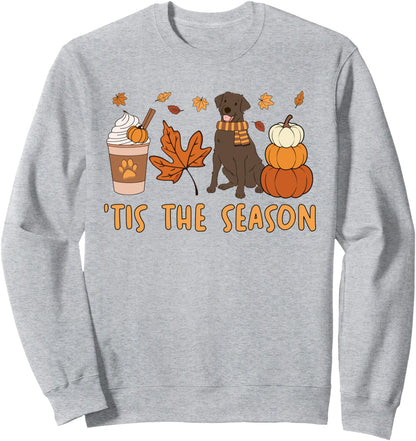 Tis The Season Labrador Retriever Fall Autumn Pumpkin Coffee Sweatshirt