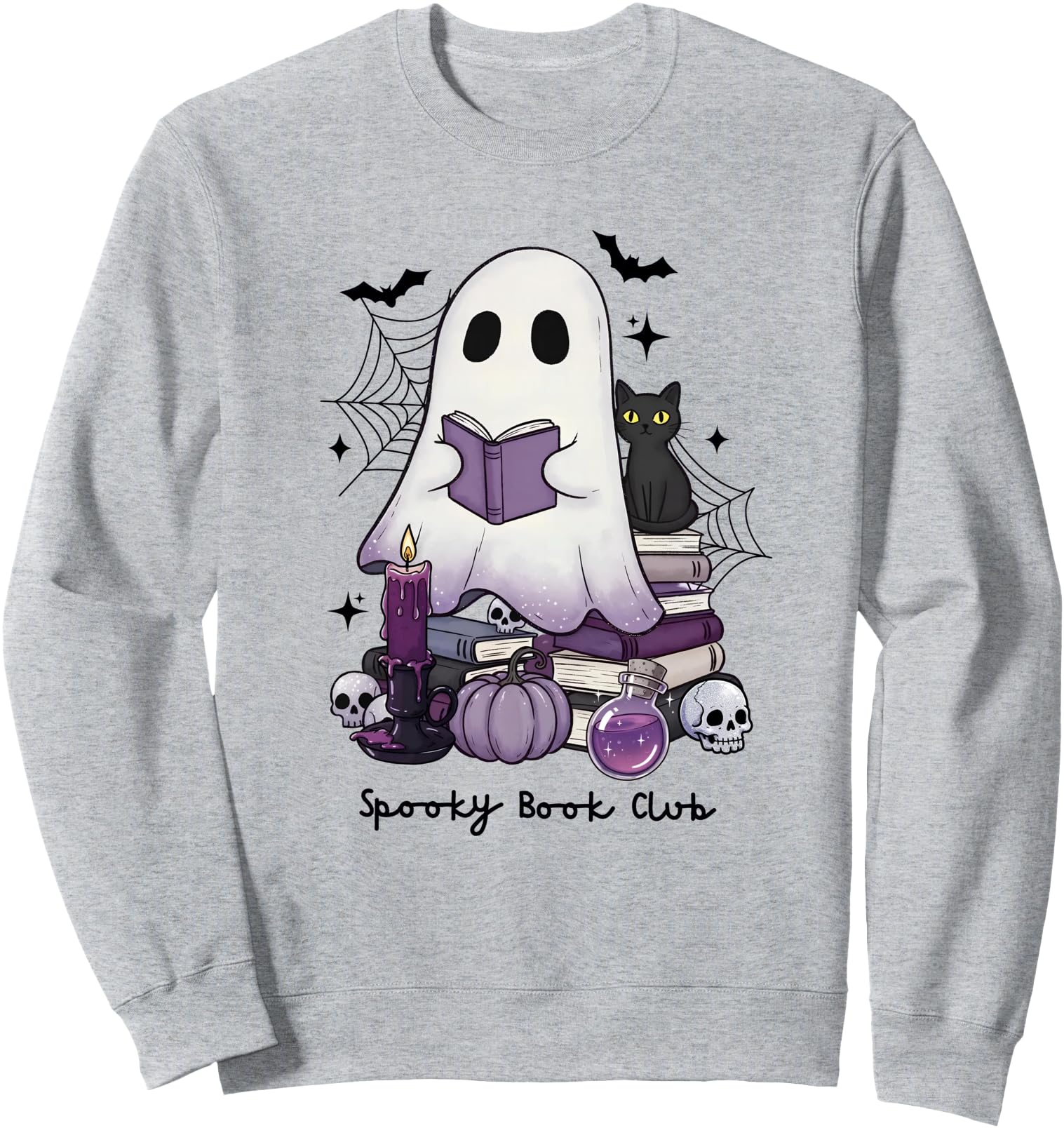 Spooky Book Club Halloween Ghost Reading Book Bookish Womens Sweatshirt