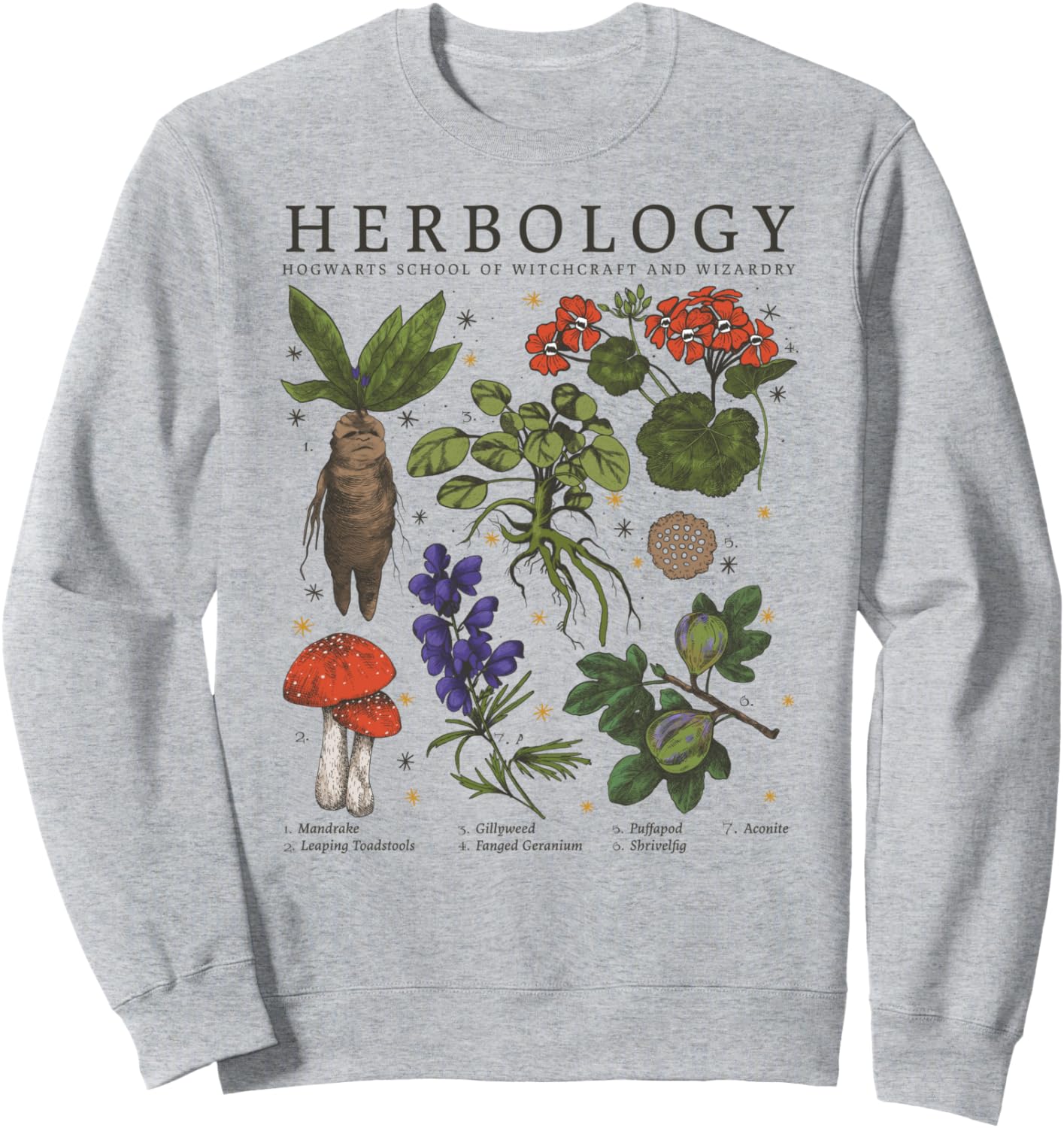 Harry Potter Herbology Magical Plants Vintage Textbook Sweatshirt
