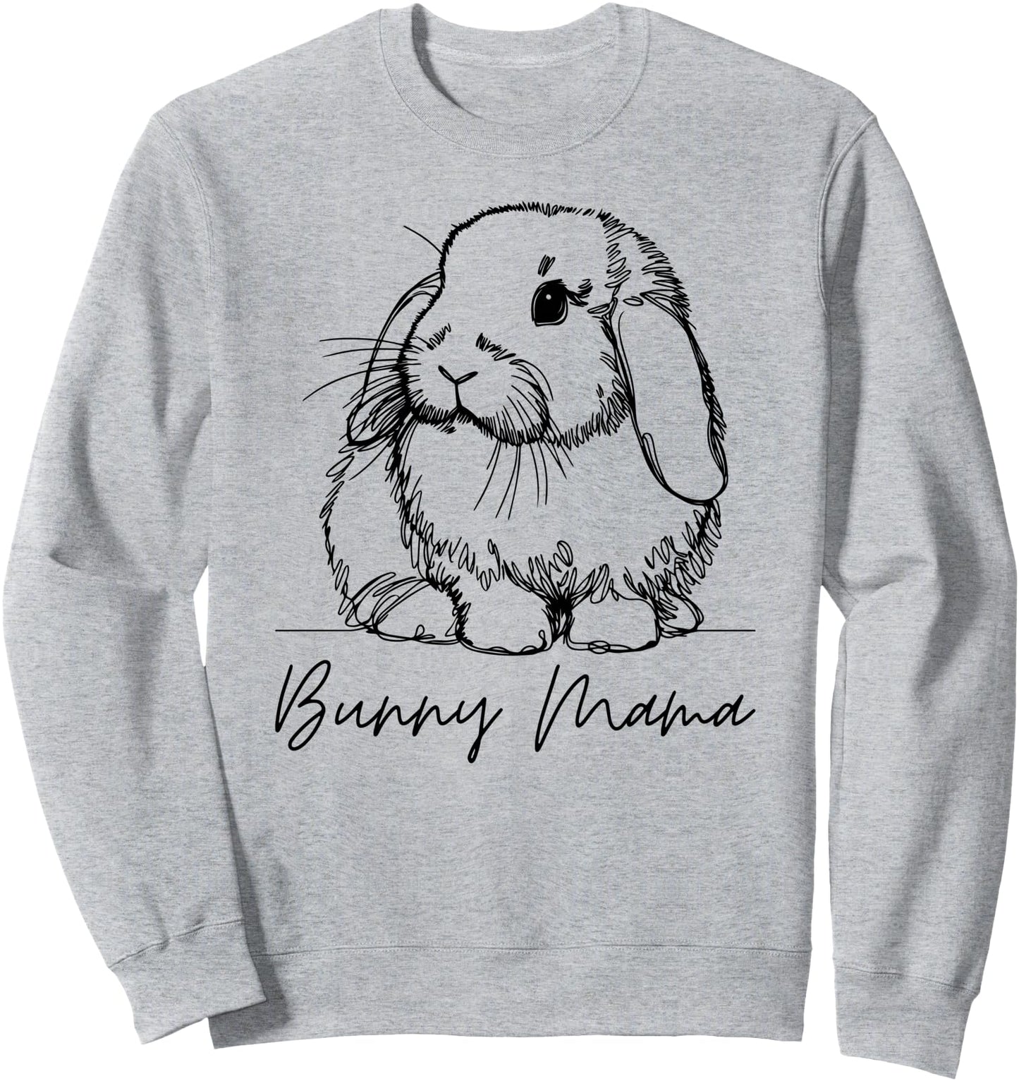 Bunny Mama Holland Lop Mom Cute Lop Rabbit Line Art Sweatshirt