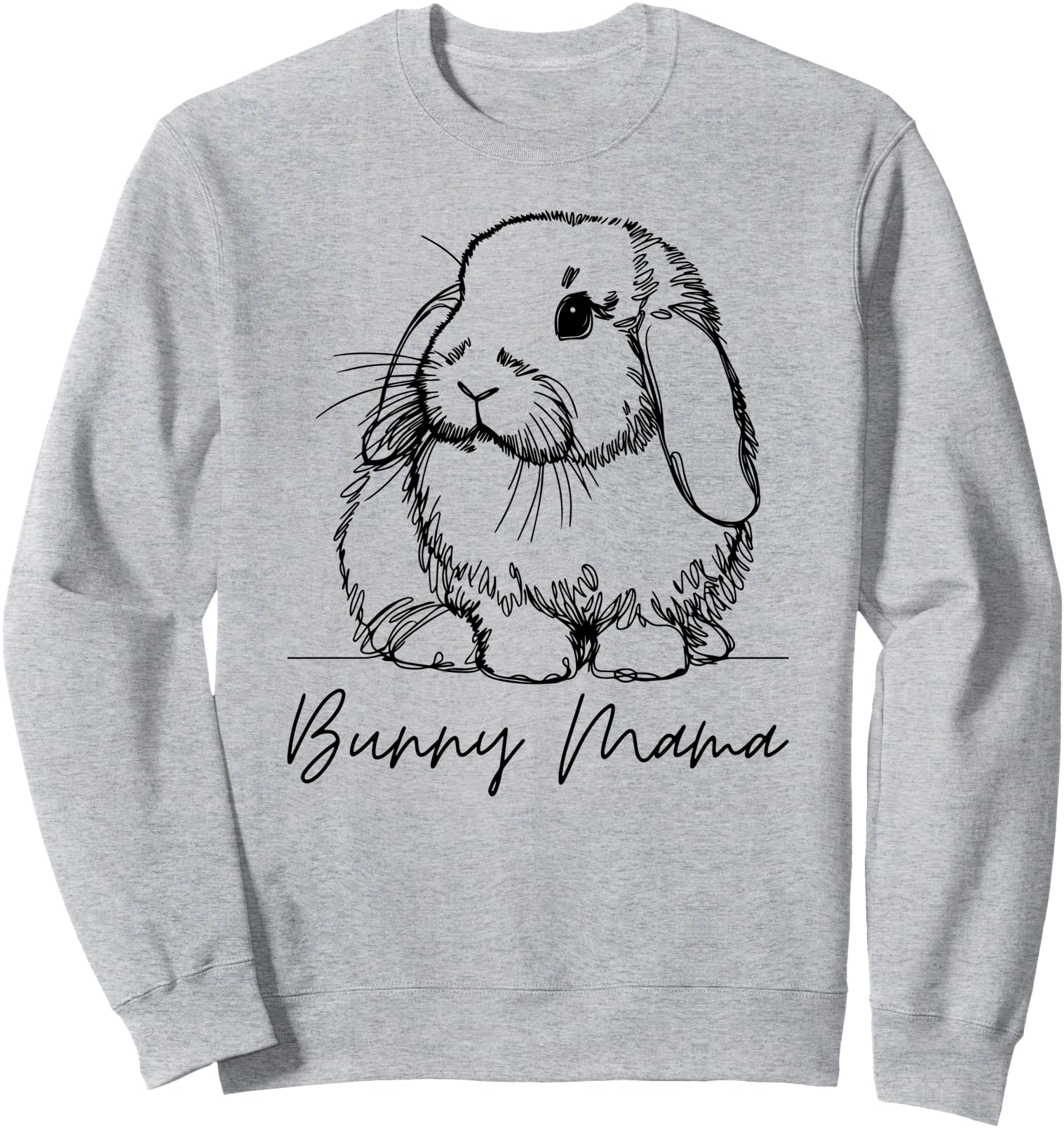 Bunny Mama Holland Lop Mom Cute Lop Rabbit Line Art Sweatshirt