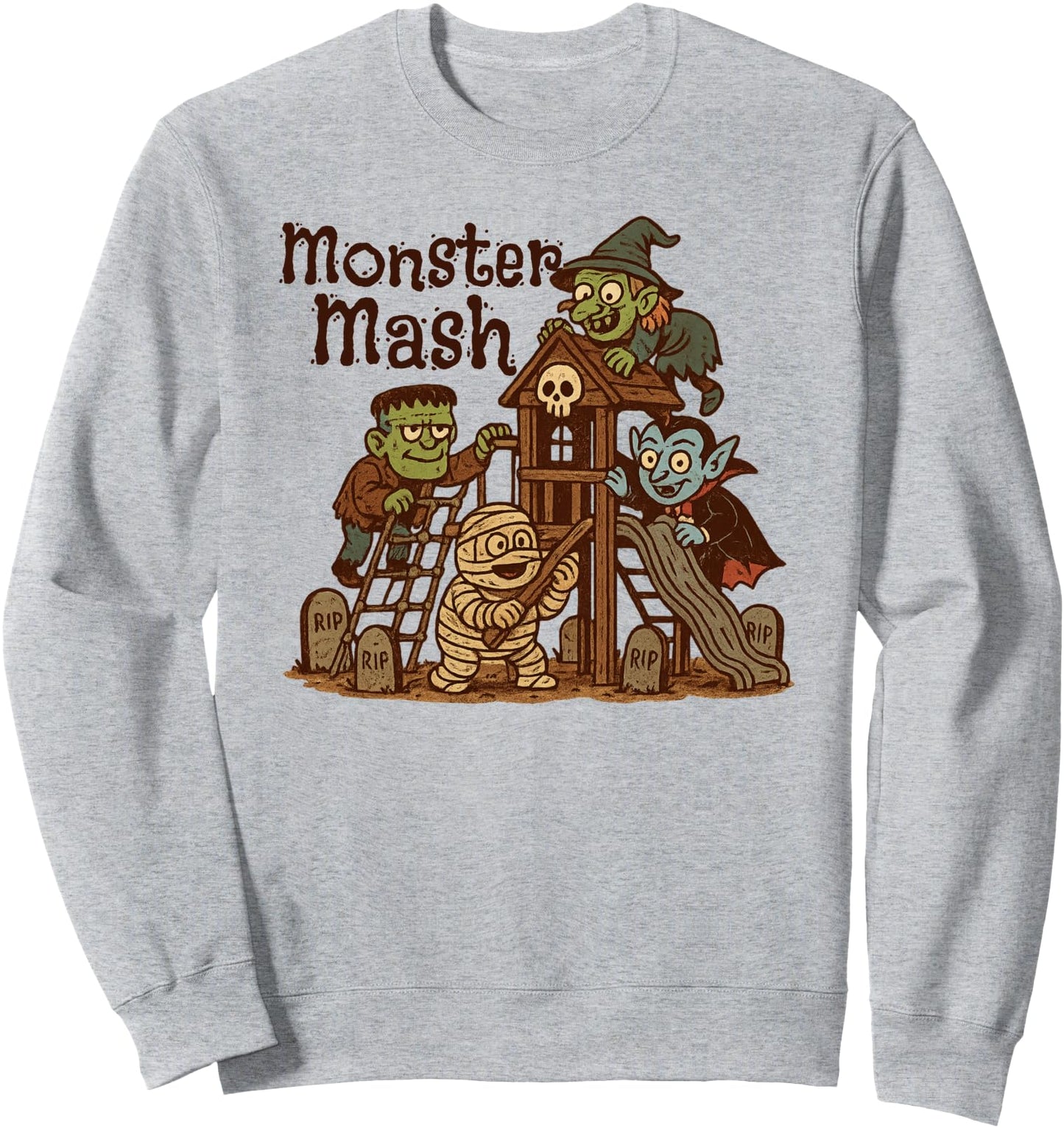 Monster Mash Halloween Aesthetic Vintage Spooky Season Sweatshirt