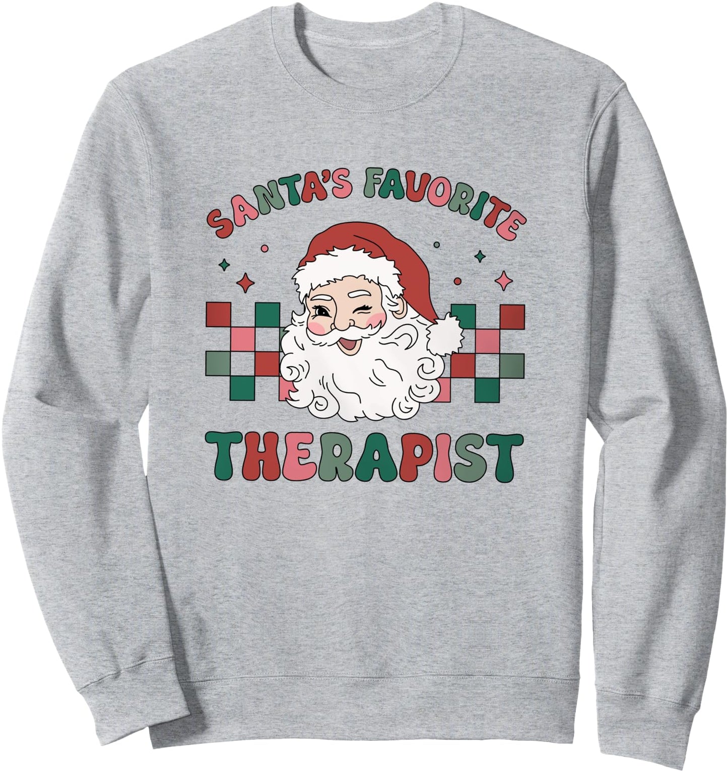 Retro Vintage Santa's Favorite Therapist School Therapist Sweatshirt
