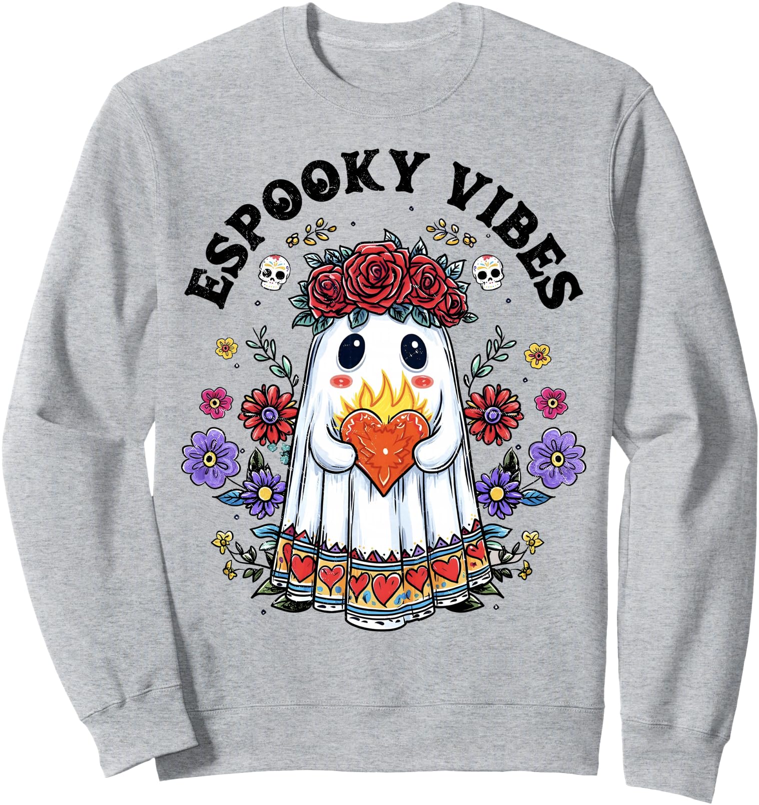 Espooky Season Day of The Dead Mexican Halloween Ghost Women Sweatshirt