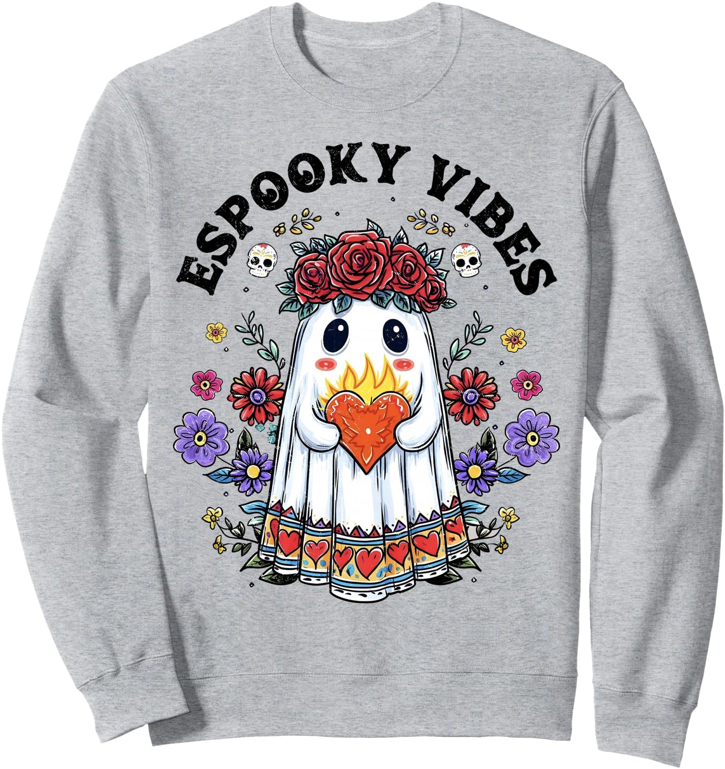 Espooky Season Day of The Dead Mexican Halloween Ghost Women Sweatshirt