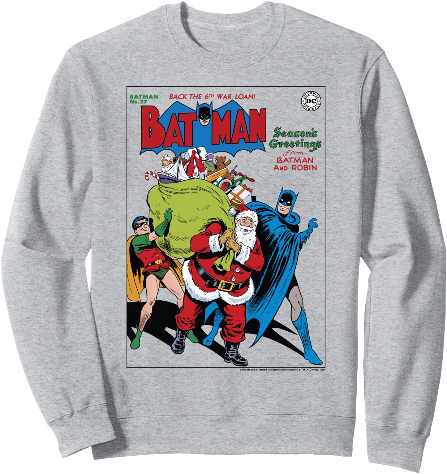 DC Comics Seasons Greetings From Batman And Robin Christmas Sweatshirt