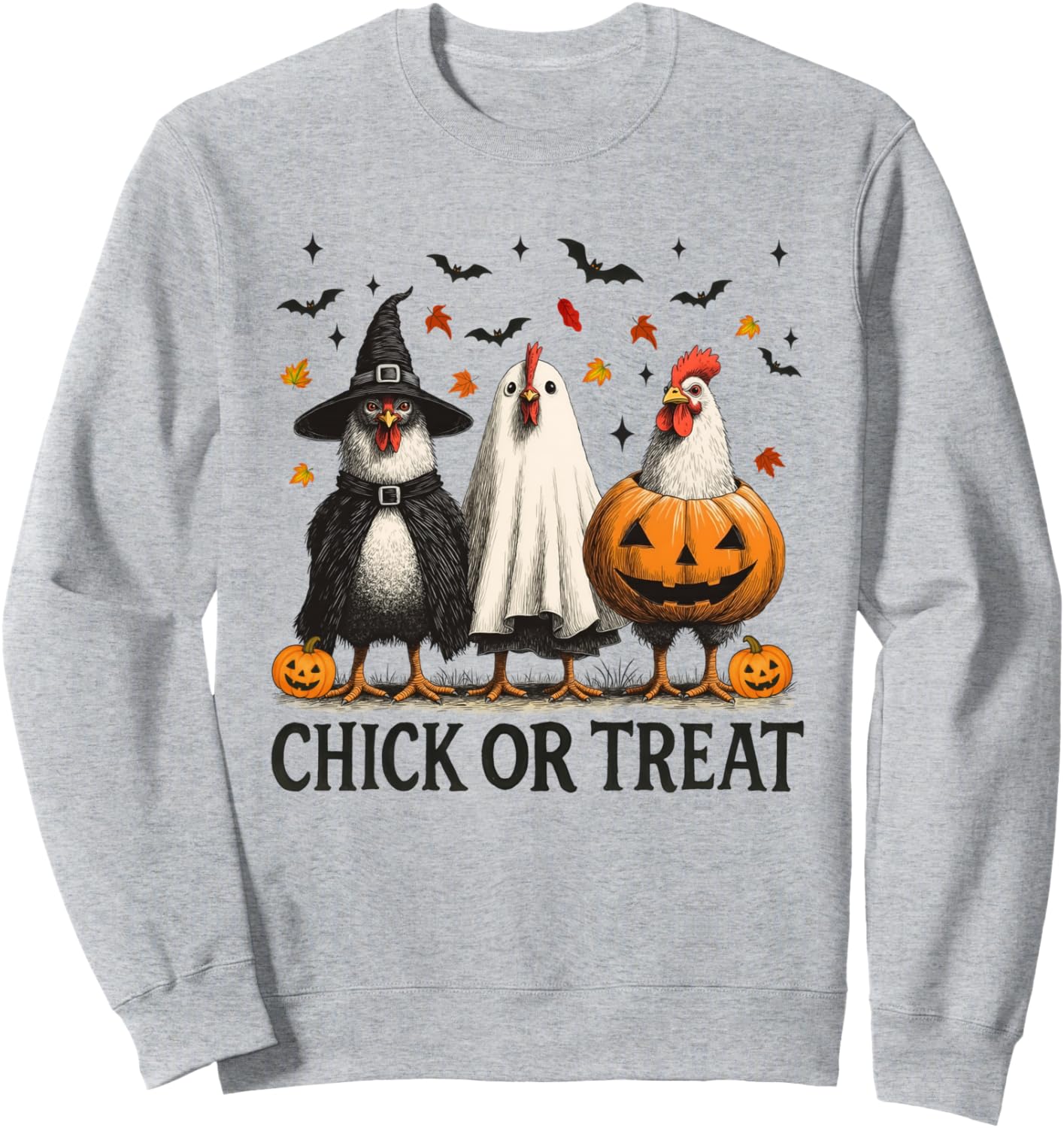 Chick Or Treat Spooky Chicken Halloween Spooky Season Kids Sweatshirt