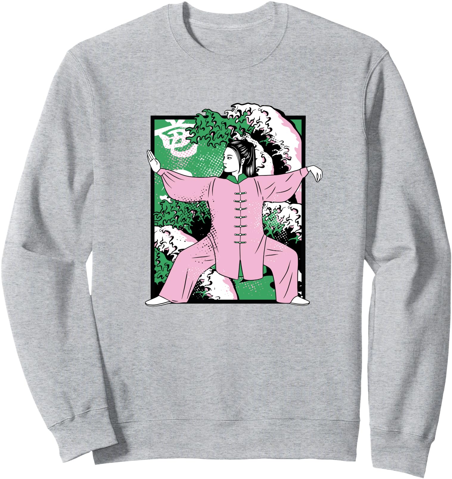 Tai Chi Calm Funny Zen Ocean Wave Asian Japan Japanese Sweatshirt