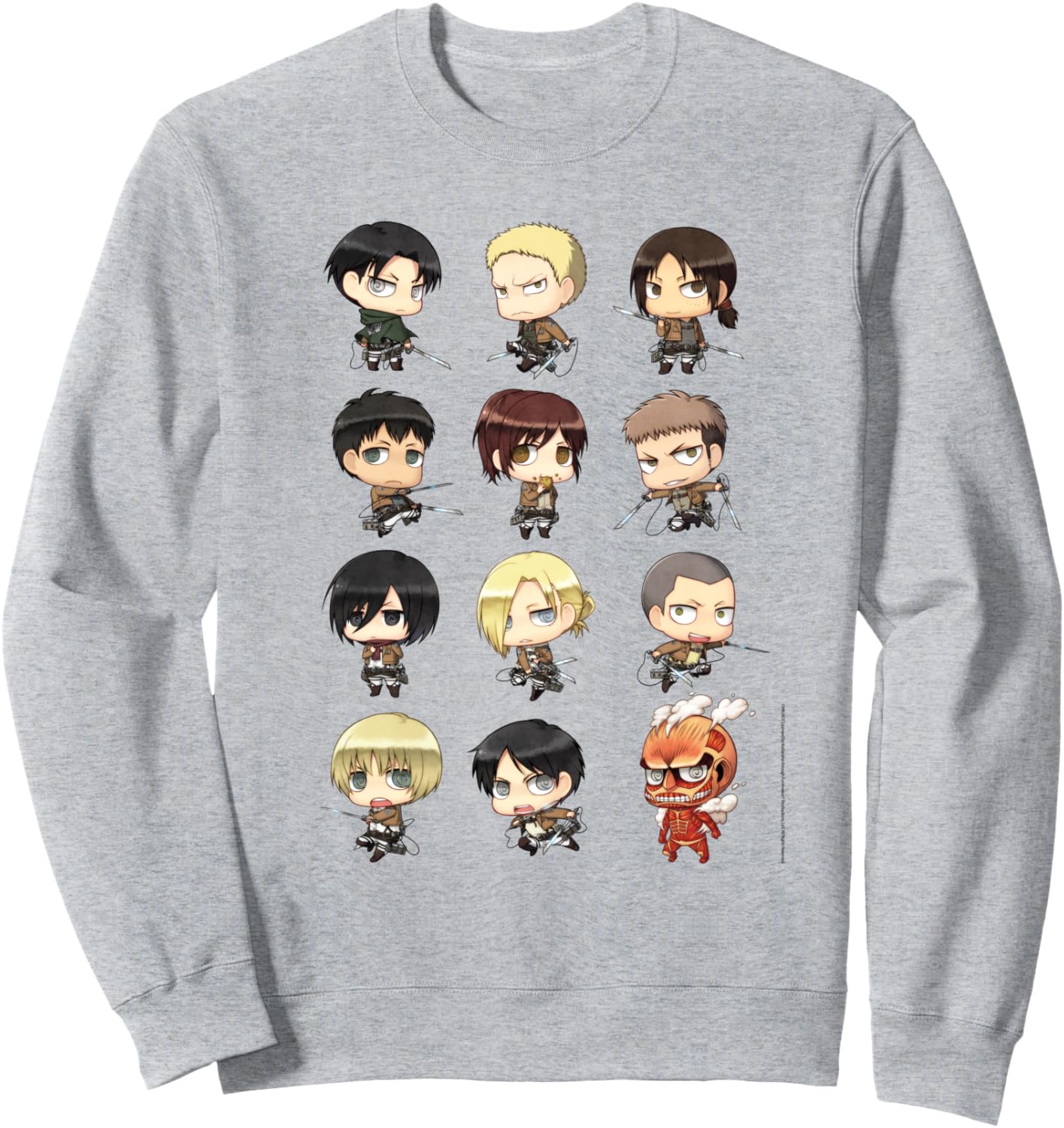 Attack on Titan Chibi All Characters Long Sleeve T-shirt Sweatshirt