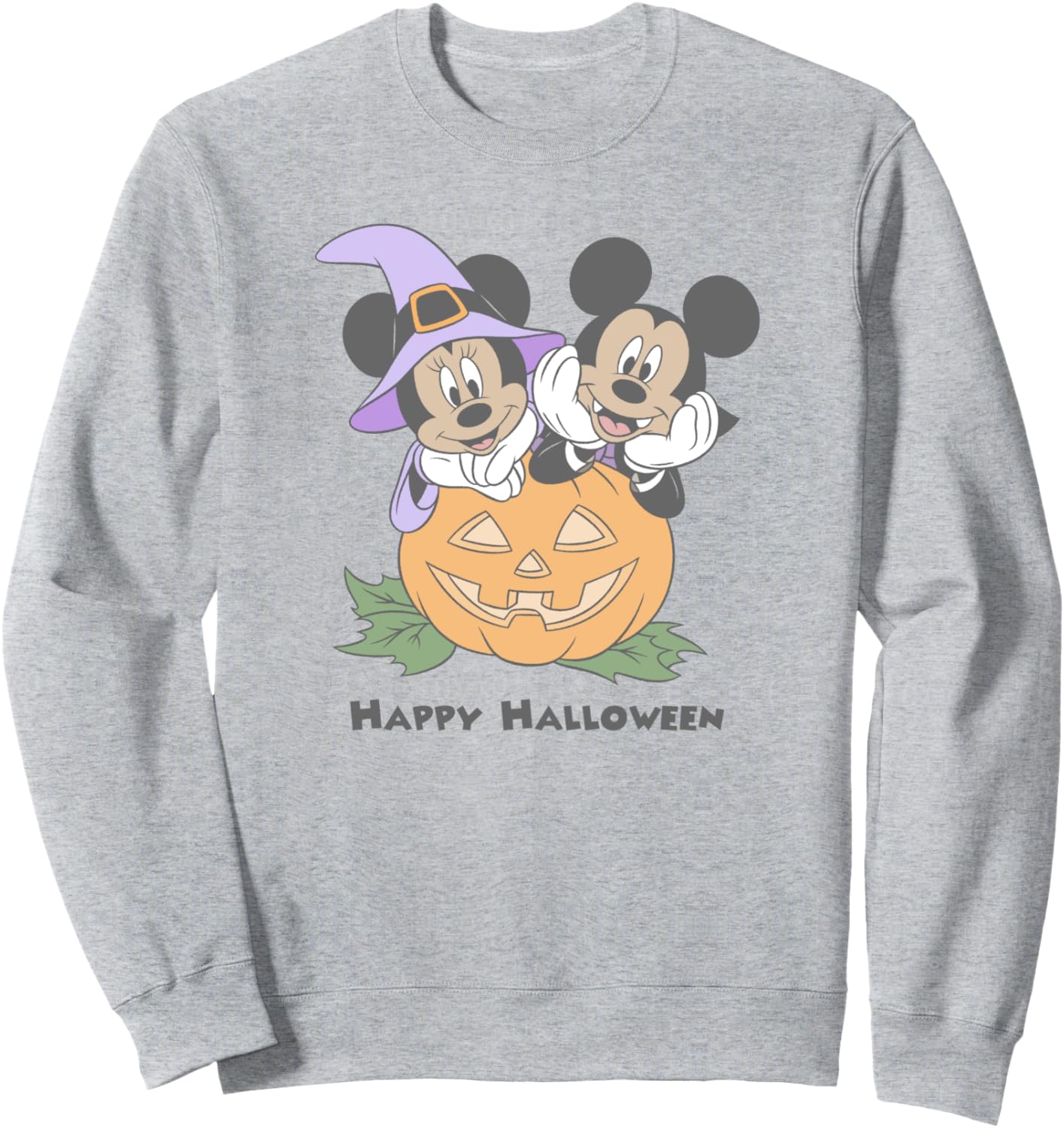 Disney Mickey And Friends Halloween Pumpkin Mickey & Minnie Sweatshirt