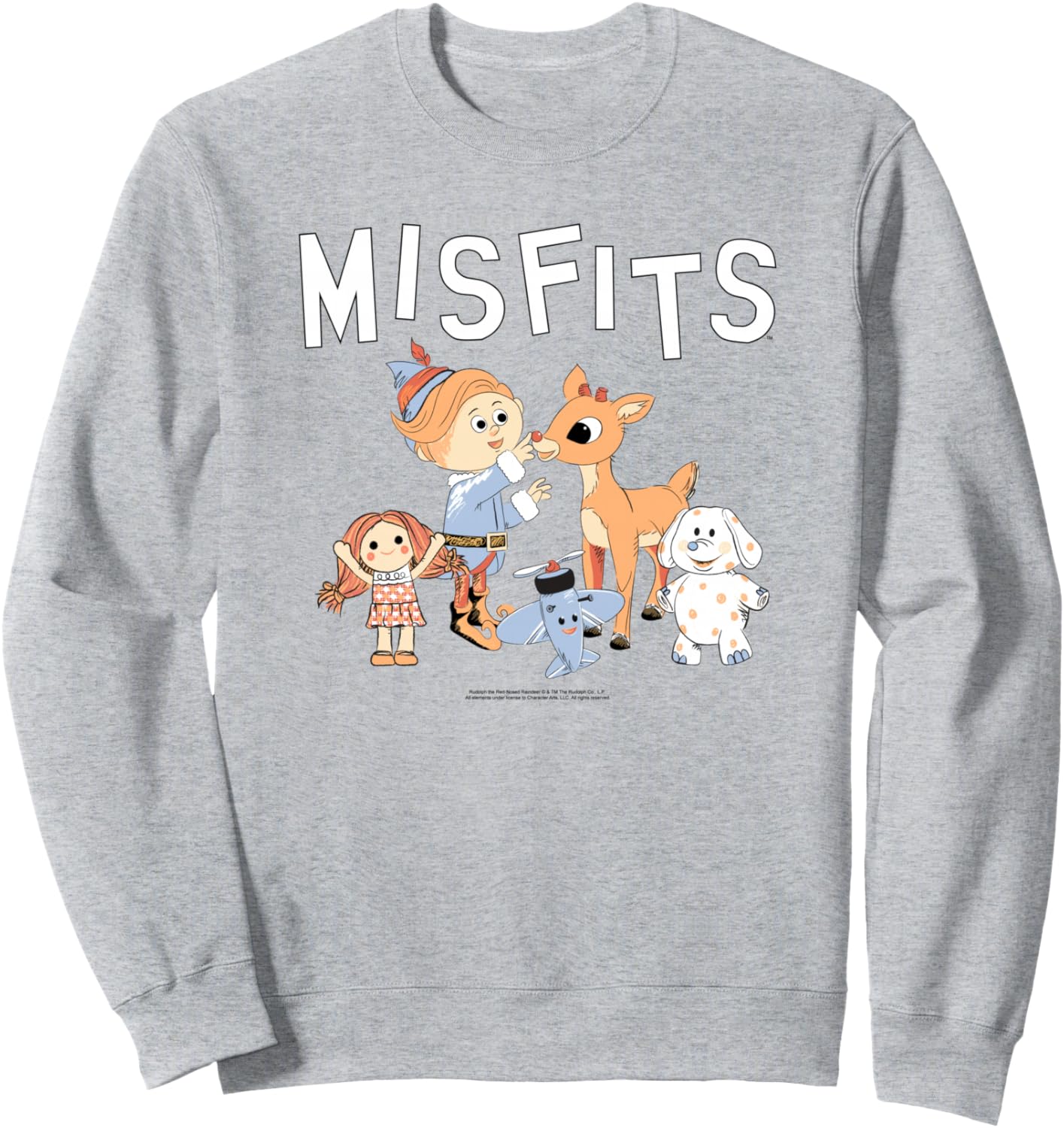 Rudolph Misfit Toys Illustration Vintage Christmas Cartoon Sweatshirt