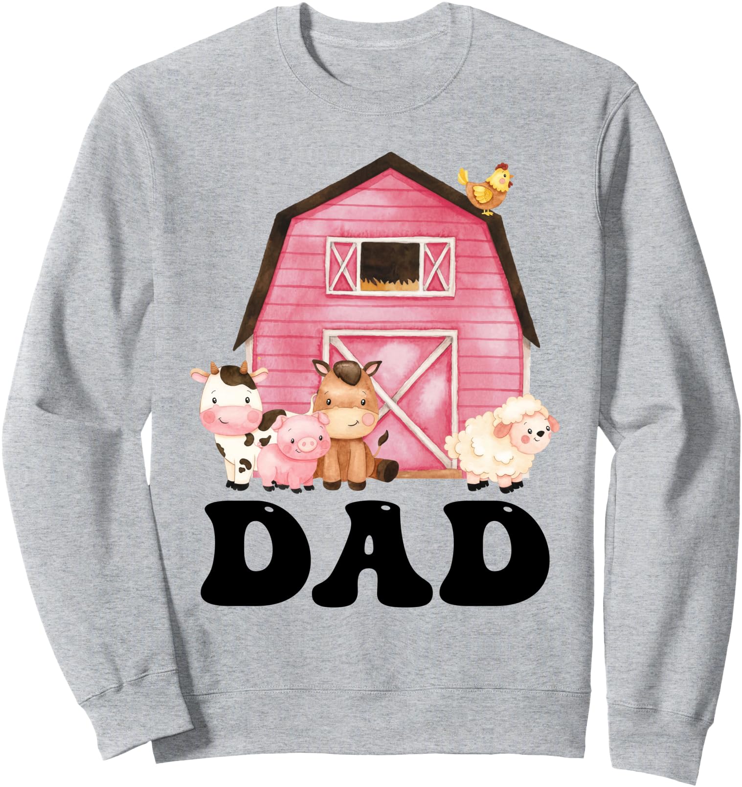 Funny Dad Farm Animals Birthday Theme Matching Family Sweatshirt