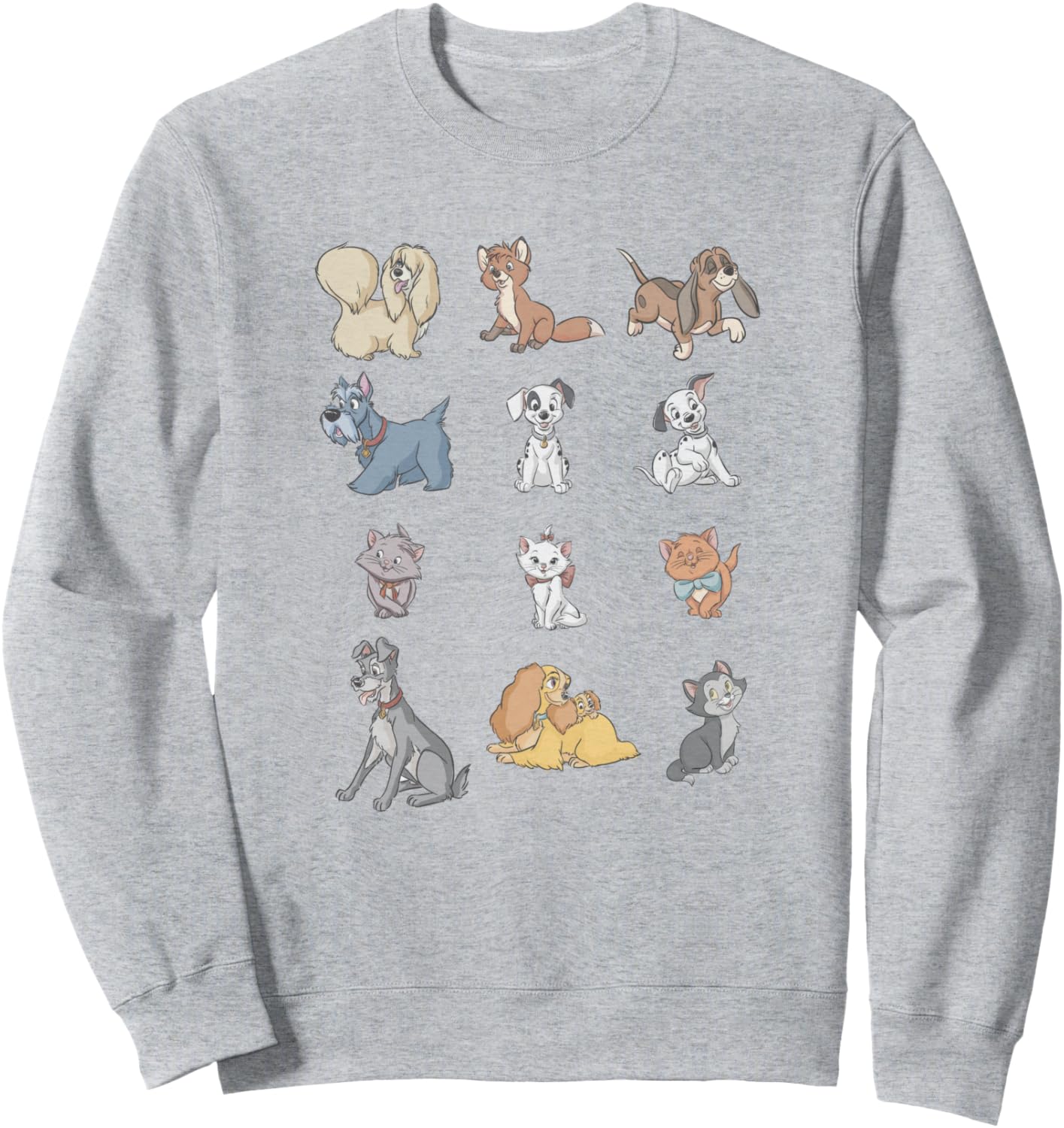 Disney Classic Characters Cats And Dogs Collage Vintage Sweatshirt