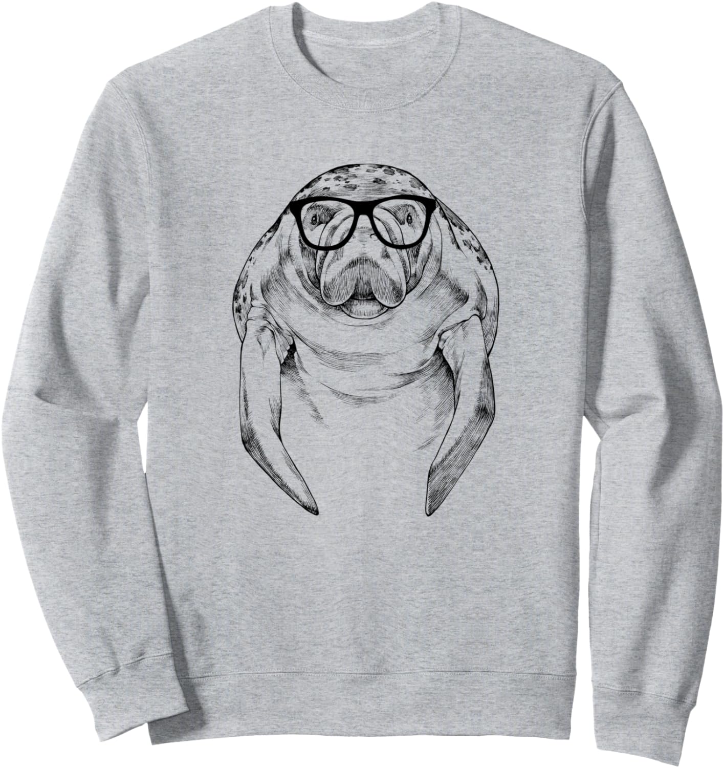 Manatee Nerdy Glasses Sea Animal Sweatshirt
