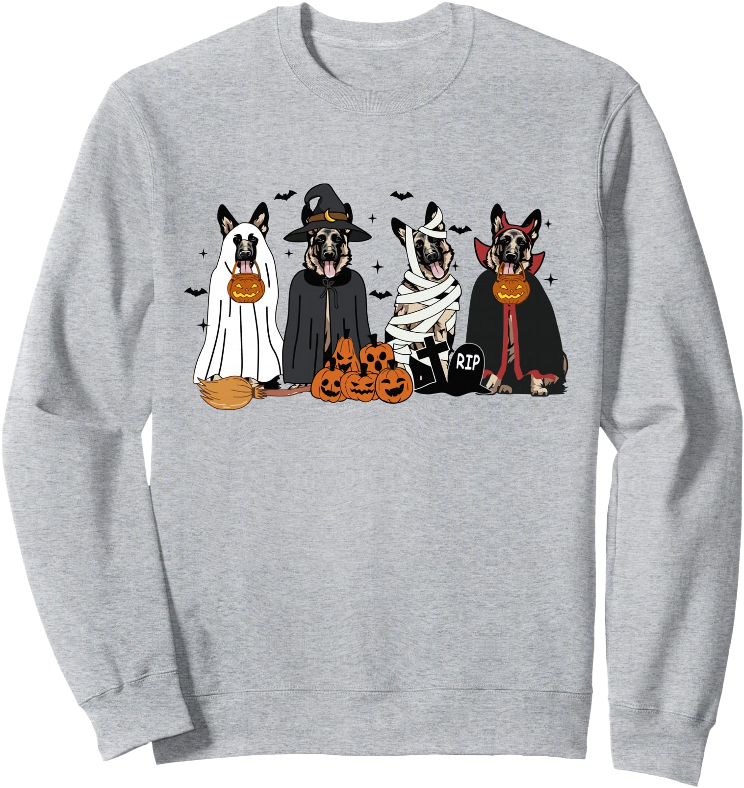 Funny German Shepherd Halloween Dog Mom Mummy Dog Witch Sweatshirt