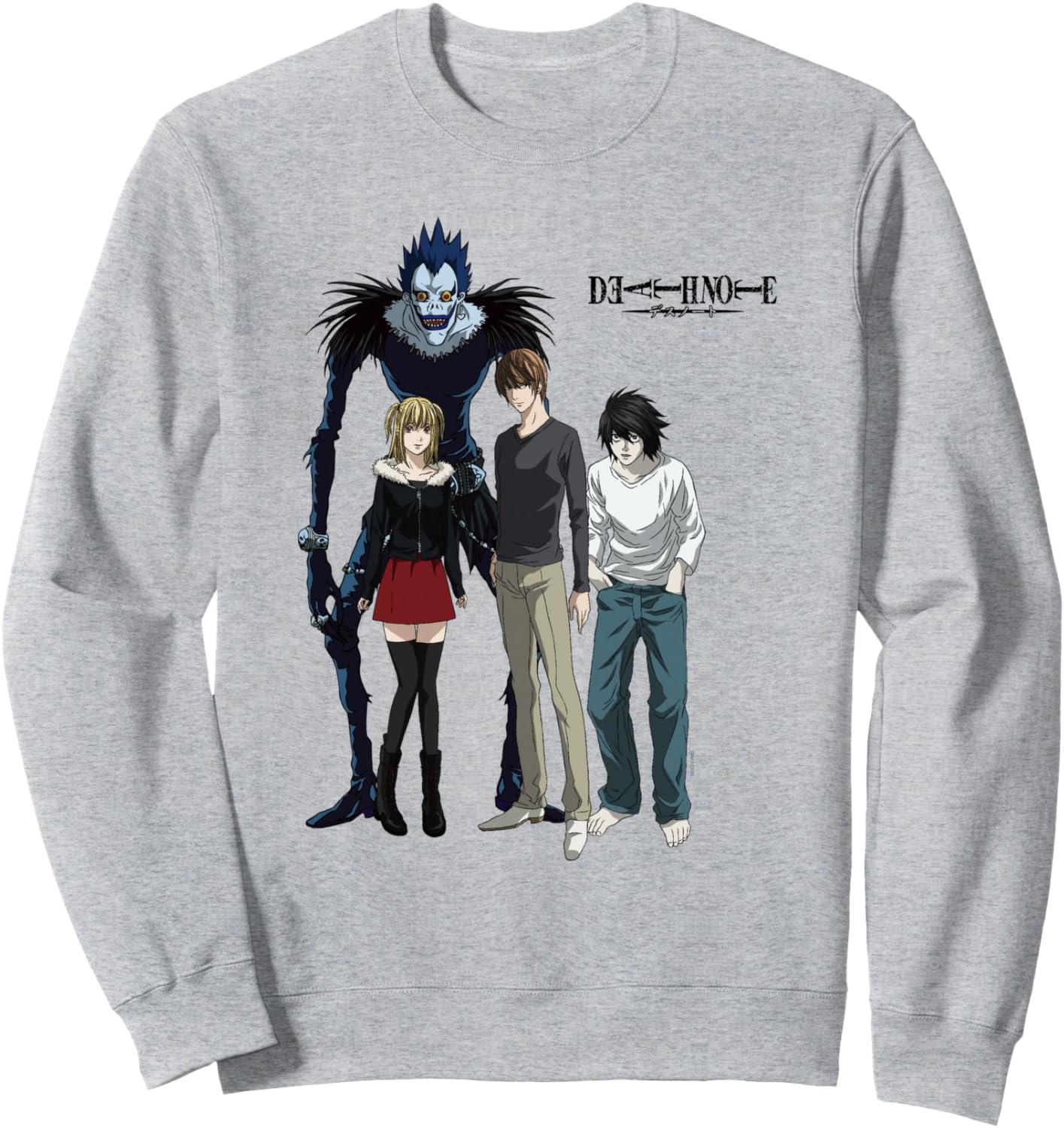 Death Note Main Characters Posing with Logo Anime Sweatshirt