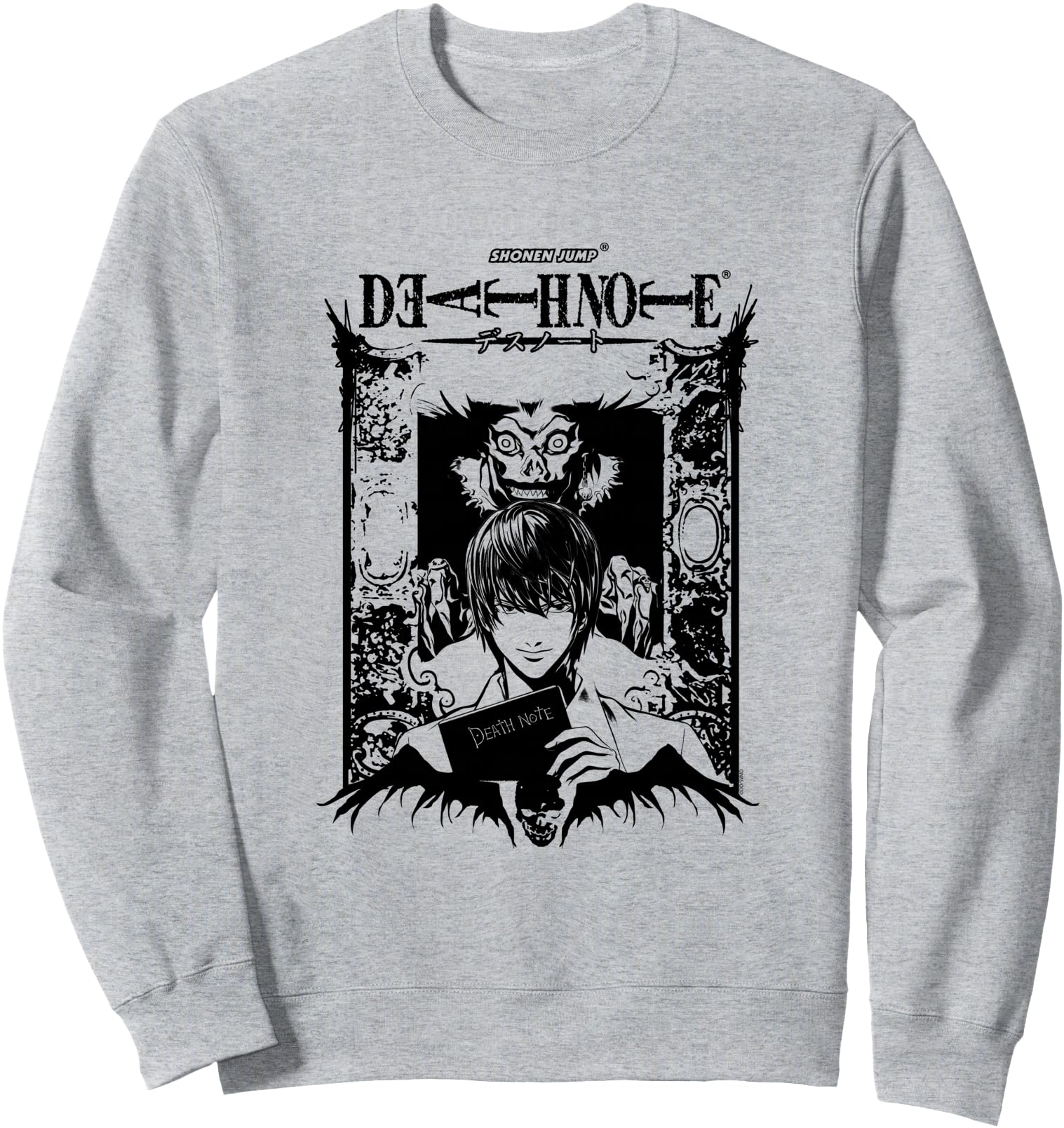 Death Note Light and Ryuk in Ornate Frame Anime Sweatshirt