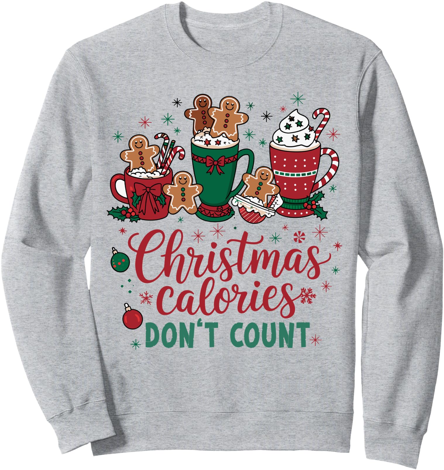 Christmas Calories Don't Count Funny Food Lovers Retro Sweatshirt