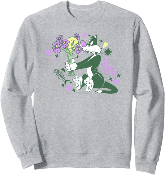 Amazon Essentials Looney Tunes Tweety and Green Sylvester Sweatshirt