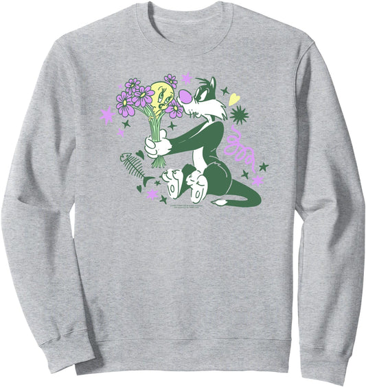 Amazon Essentials Looney Tunes Tweety and Green Sylvester Sweatshirt