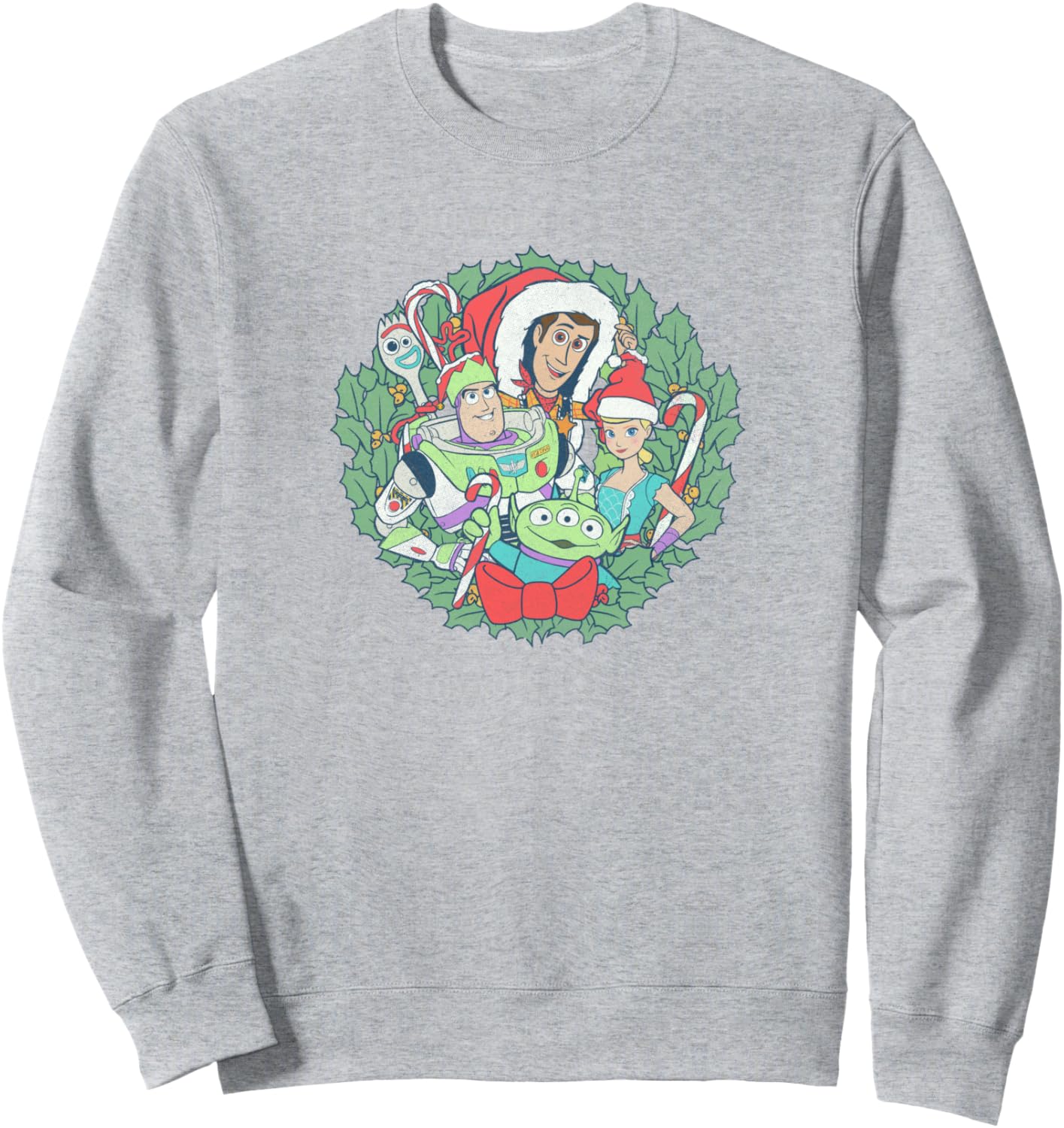 Disney Pixar Christmas Toy Story Group Shot Wreath Sweatshirt