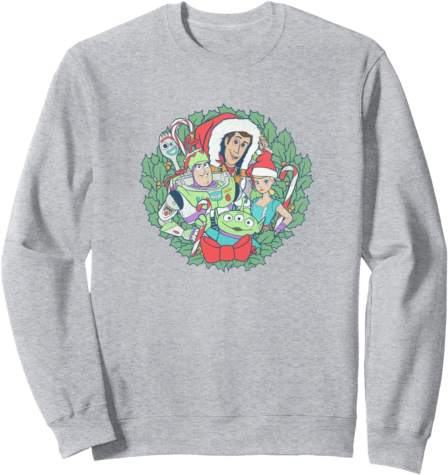 Disney Pixar Christmas Toy Story Group Shot Wreath Sweatshirt