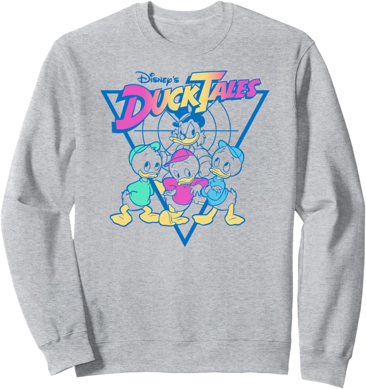 Disney DuckTales Vintage Neon Outlines Group Shot Distressed Sweatshirt