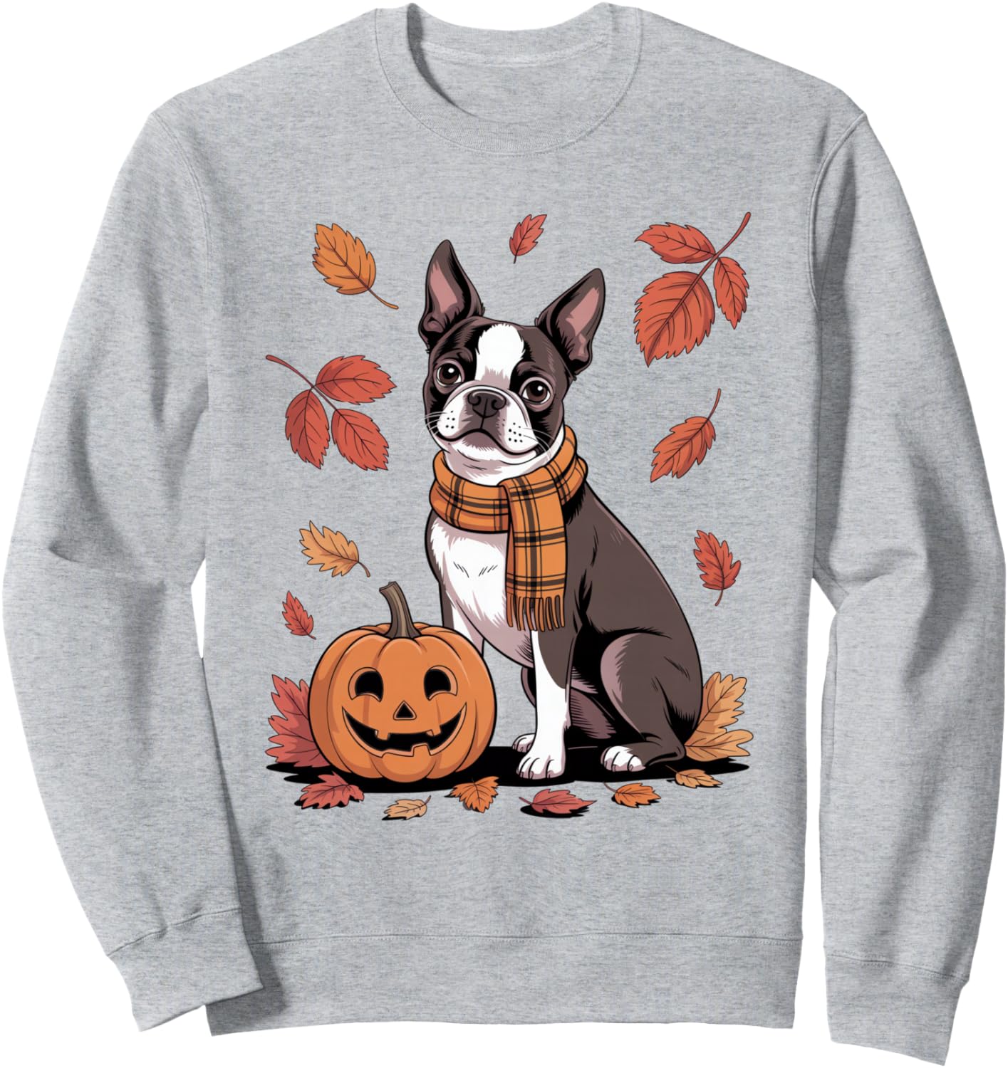 Boston Terrier Dog Lover Pumpkin Fall Autumn Thanksgiving Sweatshirt