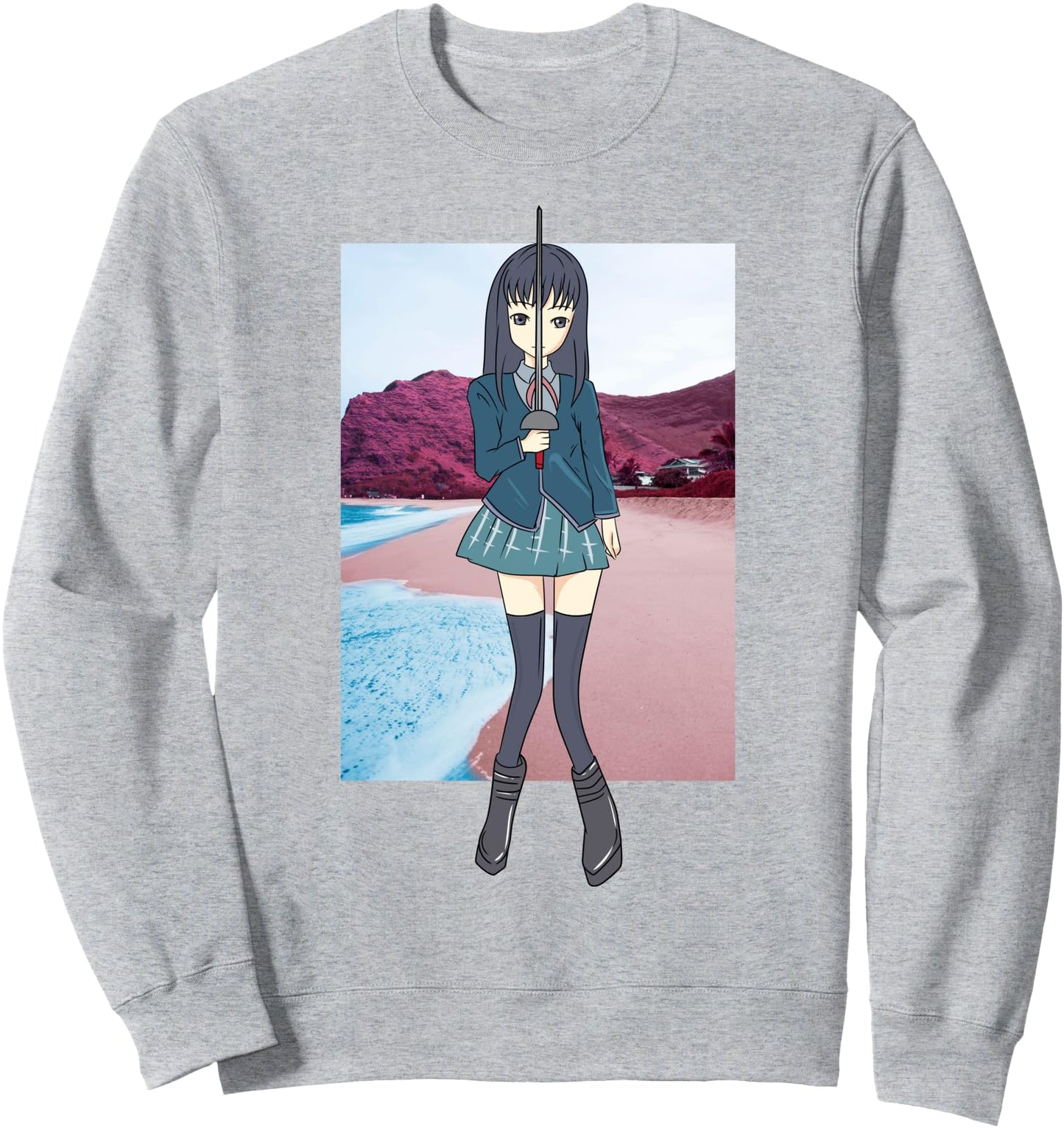 Anime Epee Girl - Japanese Horror Aesthetic Kawaii - Goth Sweatshirt