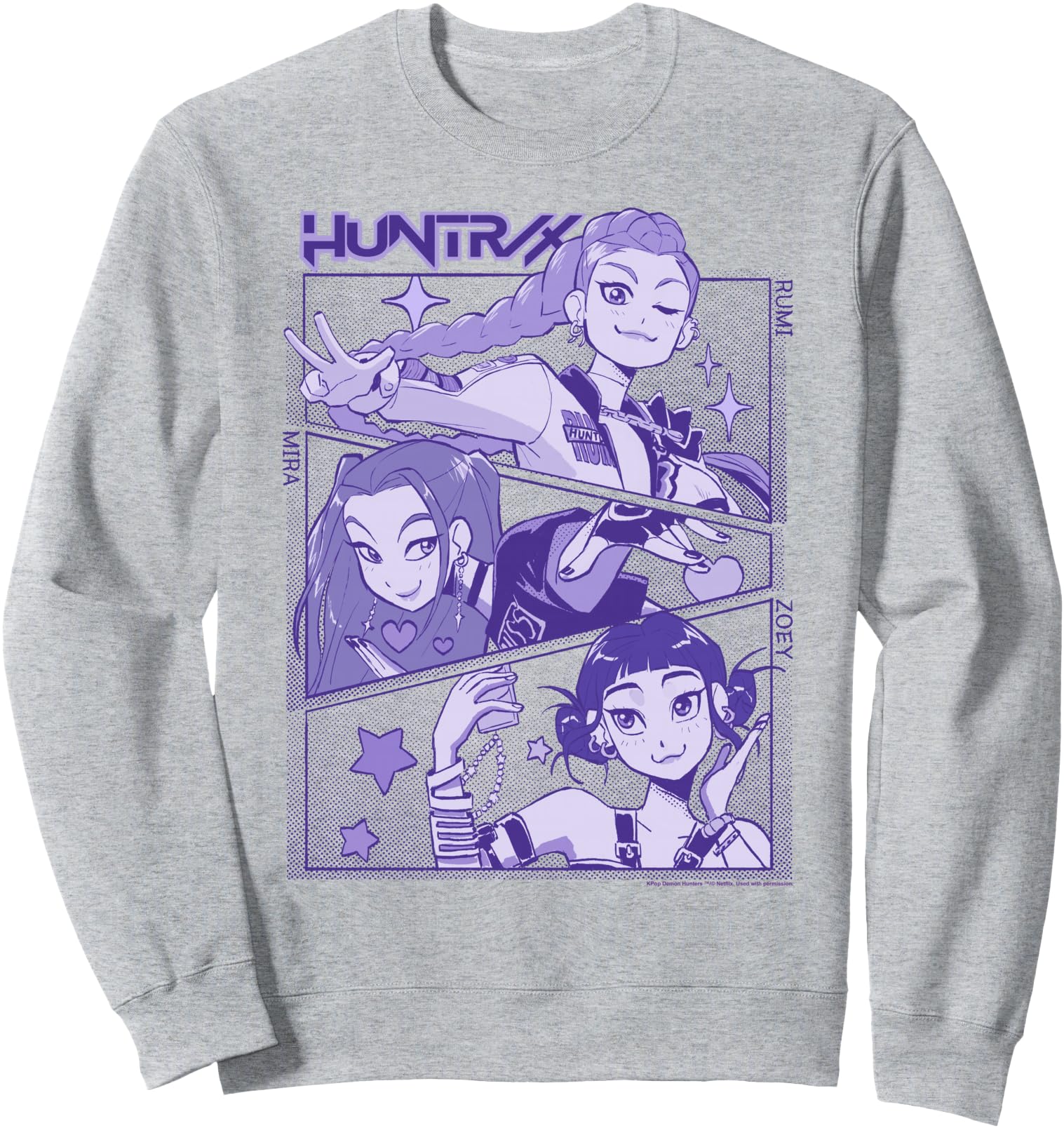 KPop Demon Hunters Halloween Huntrix Cute Manhwa Panels Sweatshirt