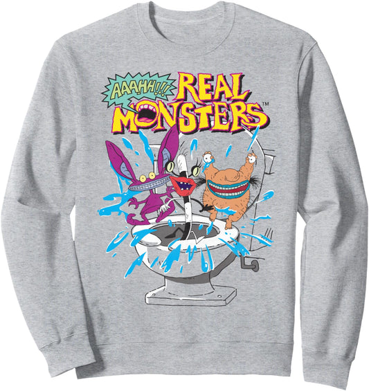 Ah Real Monsters Characters in Toilet Sweatshirt Sweatshirt