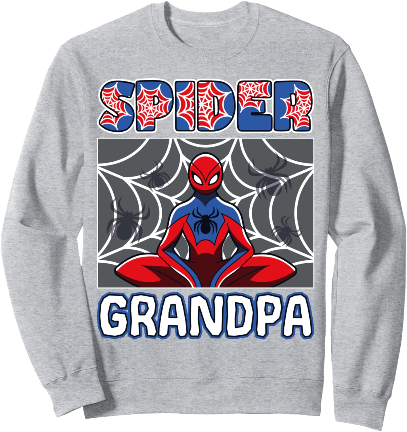 Spider Grandpa Spider Theme Birthday Party Family Matching Sweatshirt