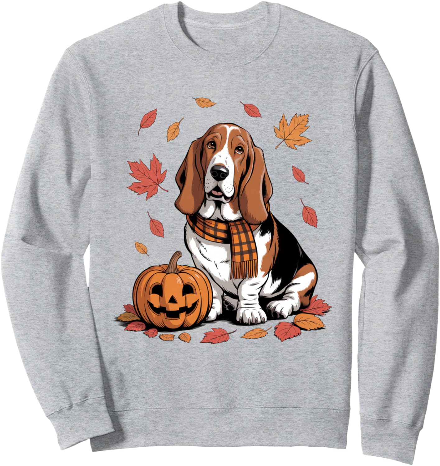 Basset Hound Dog Lover Pumpkin Fall Autumn Thanksgiving Sweatshirt