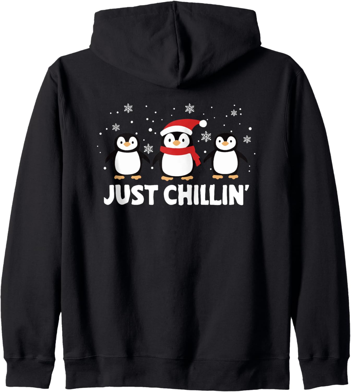 Just Chillin Christmas Penguins Zip Hoodie