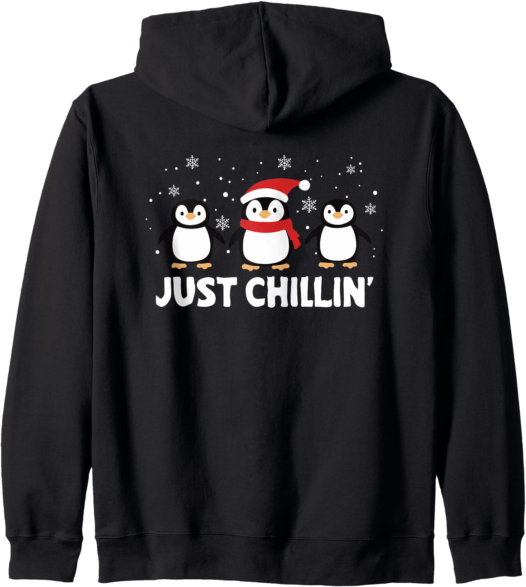 Just Chillin Christmas Penguins Zip Hoodie