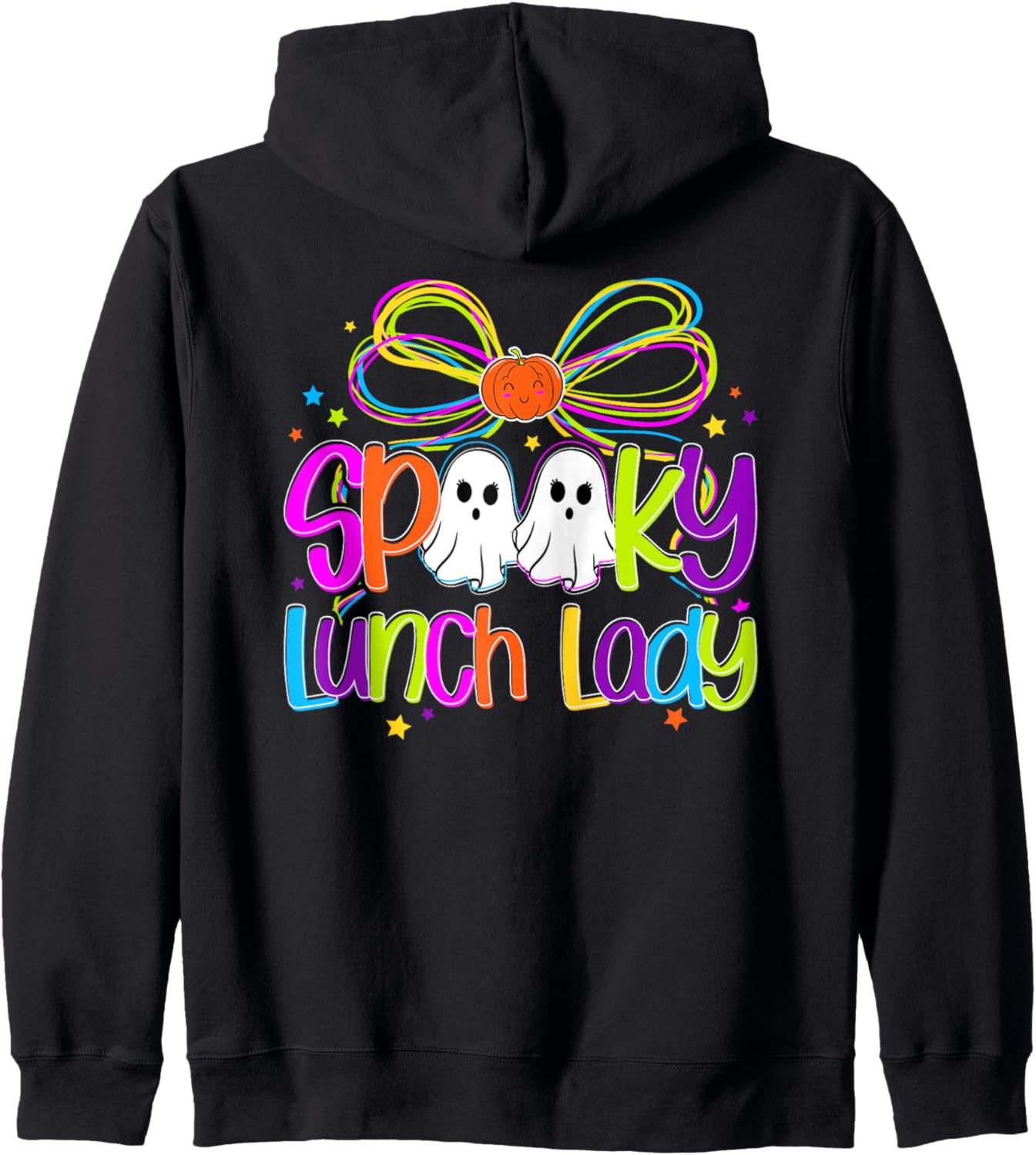 Spooky Lunch Lady Halloween Cafeteria Worker Coquette Zip Hoodie