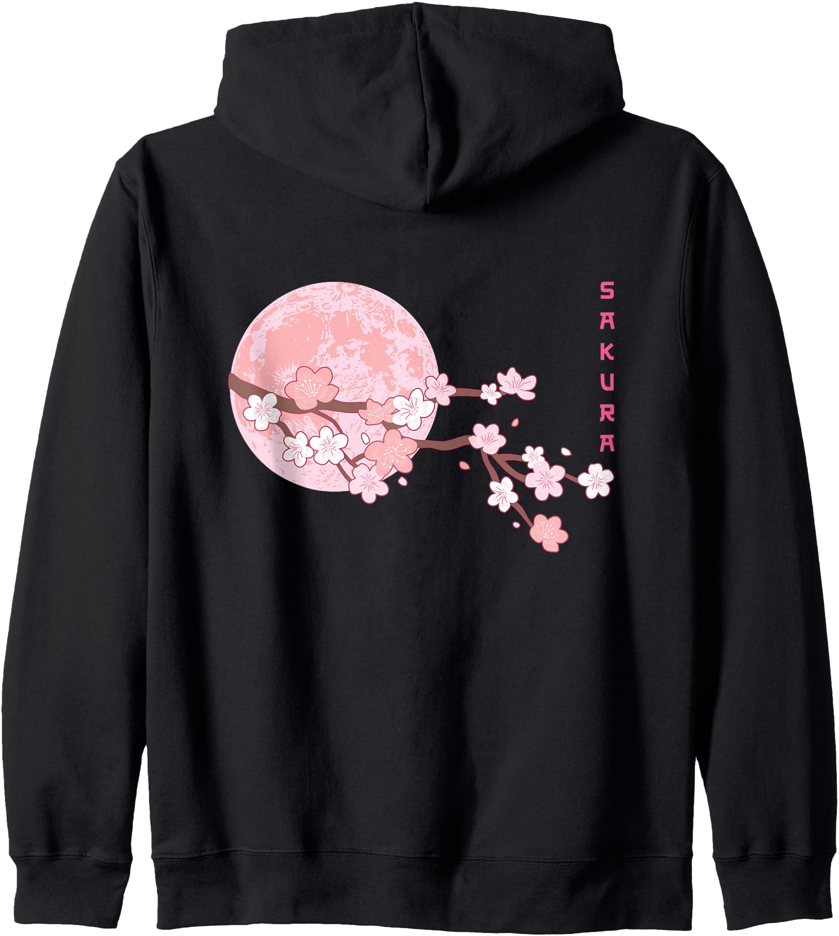 Sakura Japanese Cherry Blossom Moon design Zip Hoodie