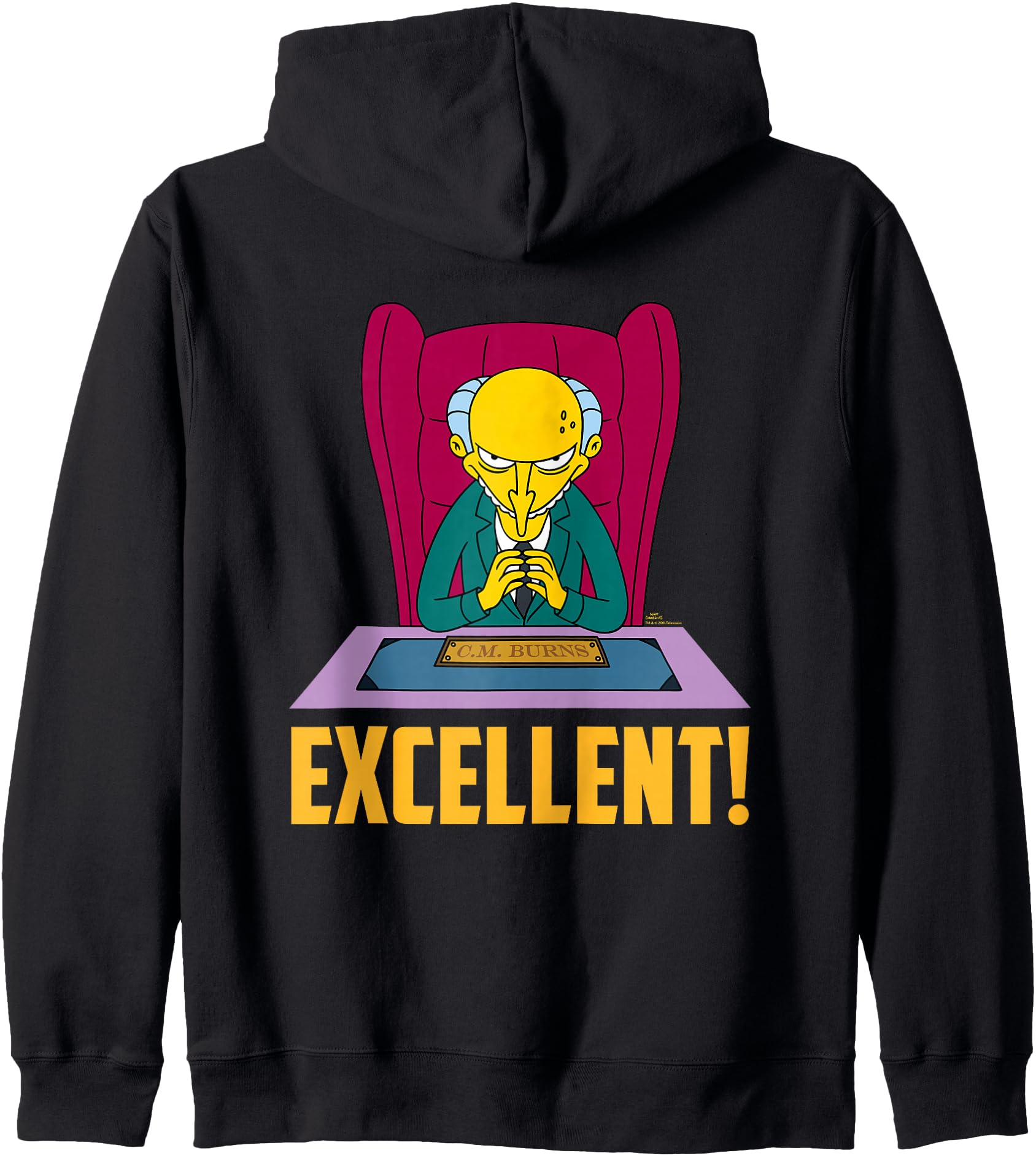 The Simpsons Mr. Burns at Desk Excellent Zip Hoodie