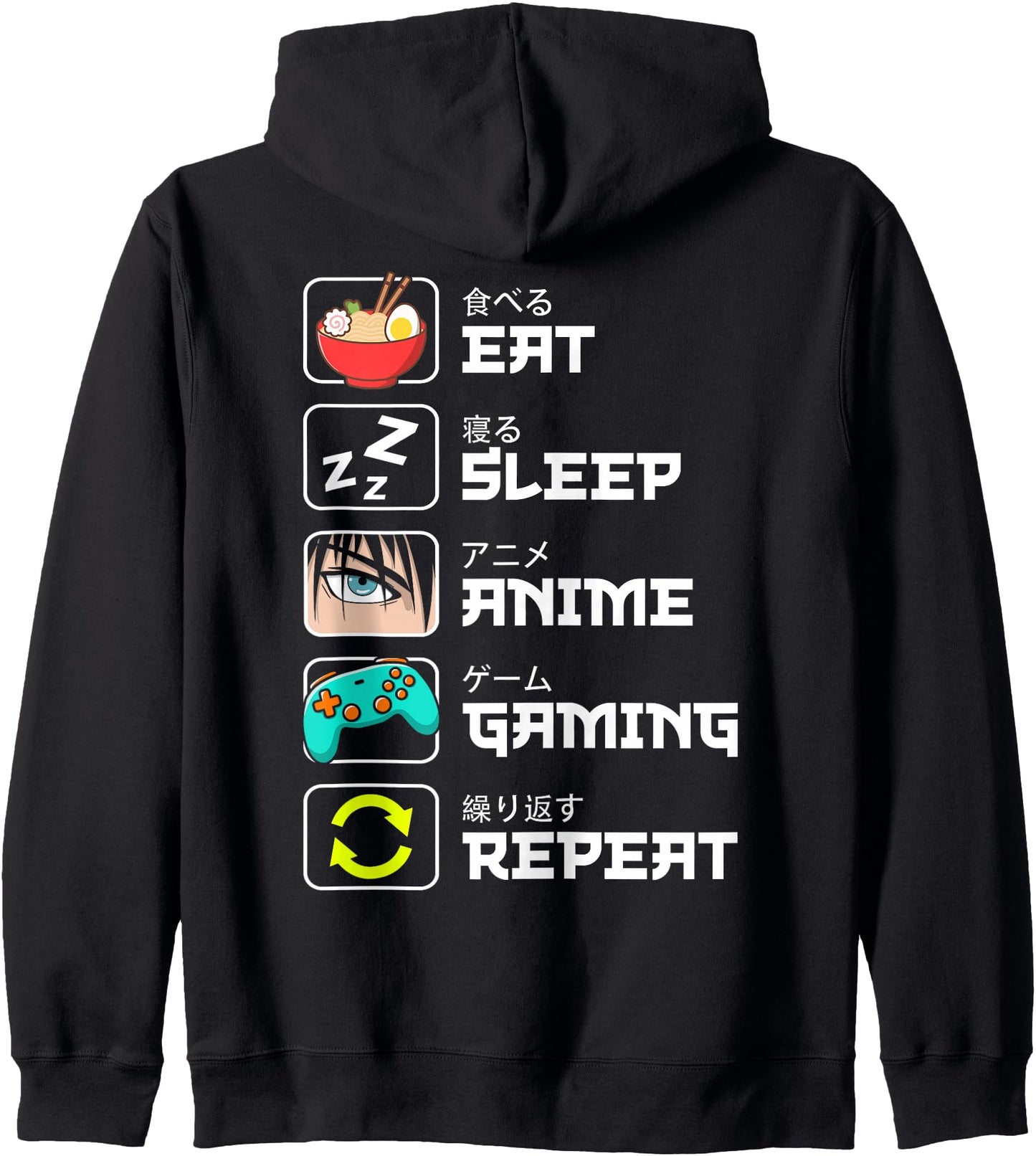 Eat Sleep Anime Gaming Repeat Gamer Men Teen Boy Gifts Anime Hoodie