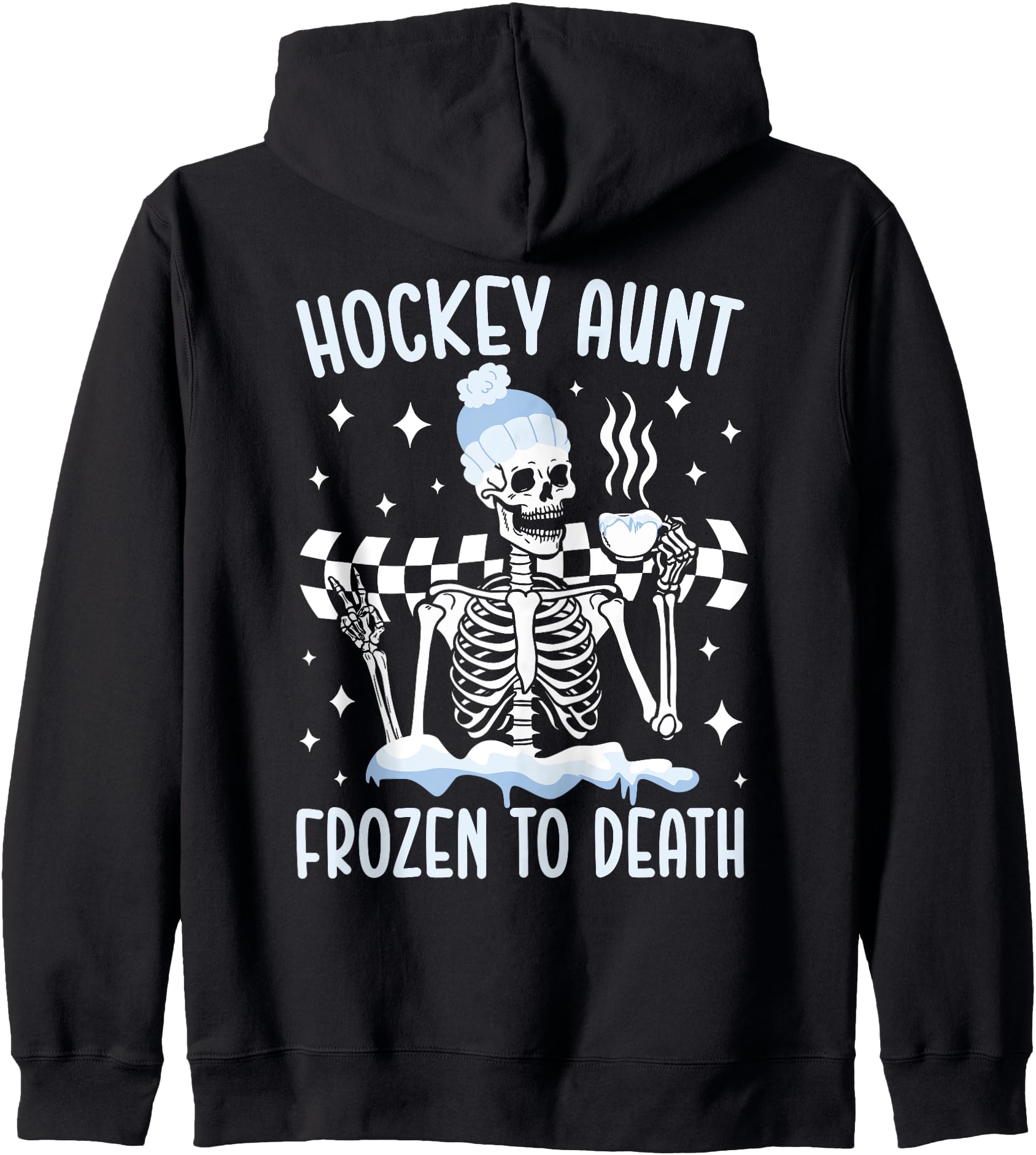 Hockey Aunt Frozen Ice Hockey Player Aunt Hockey Auntie Zip Hoodie