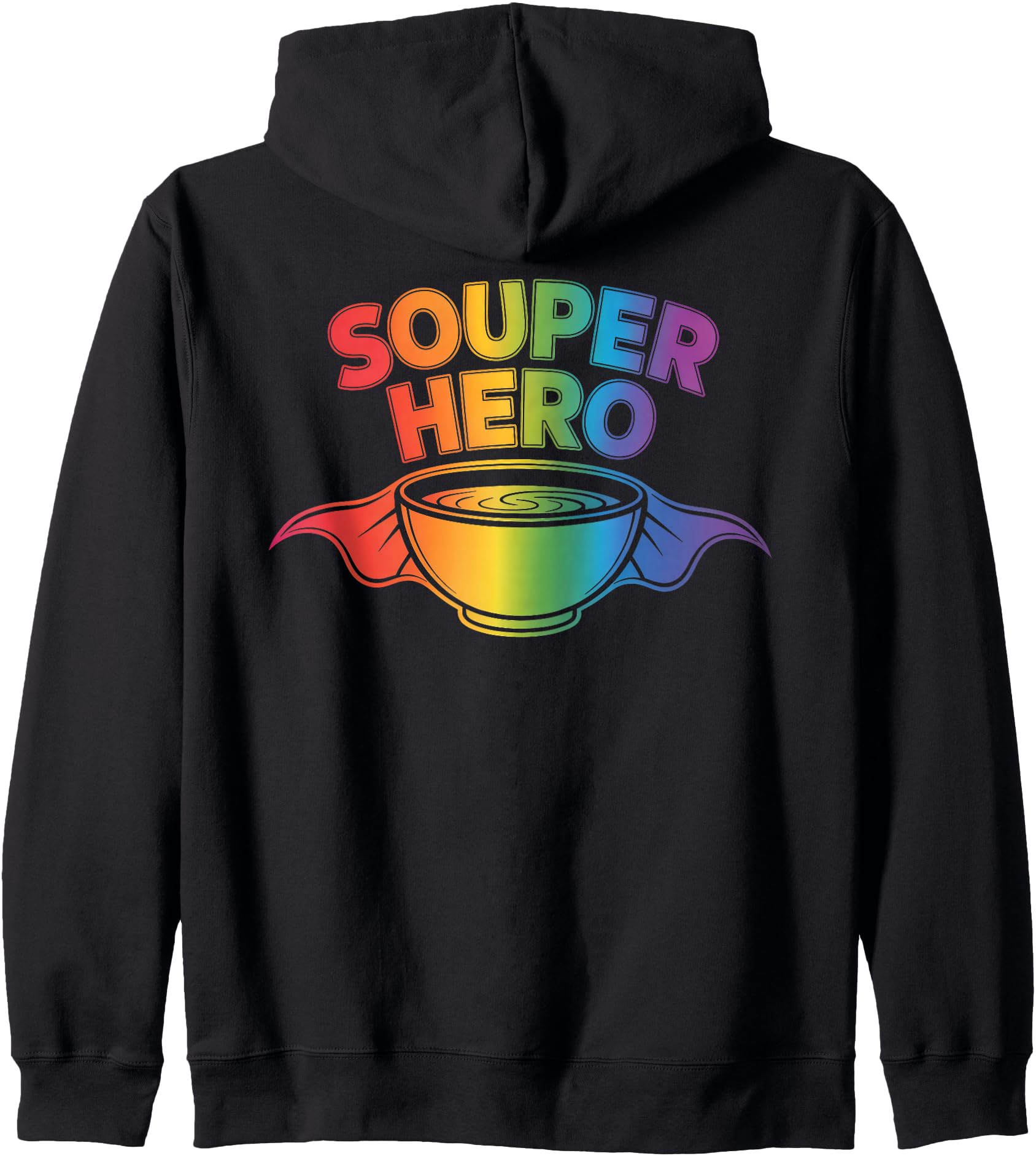 Souper Hero Funny Soup Bowl Cartoon Pun Zip Hoodie