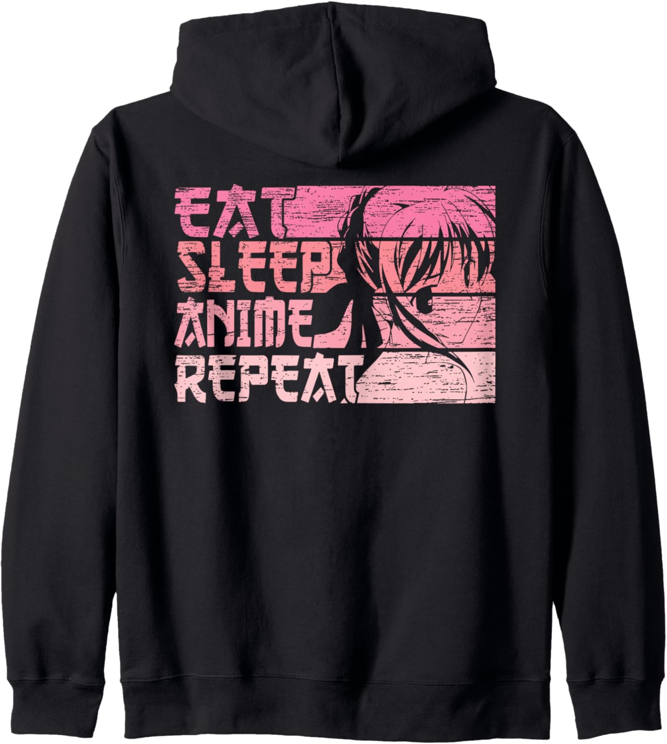 Pink Anime Design Eat Sleep Anime Repeat Hoodie