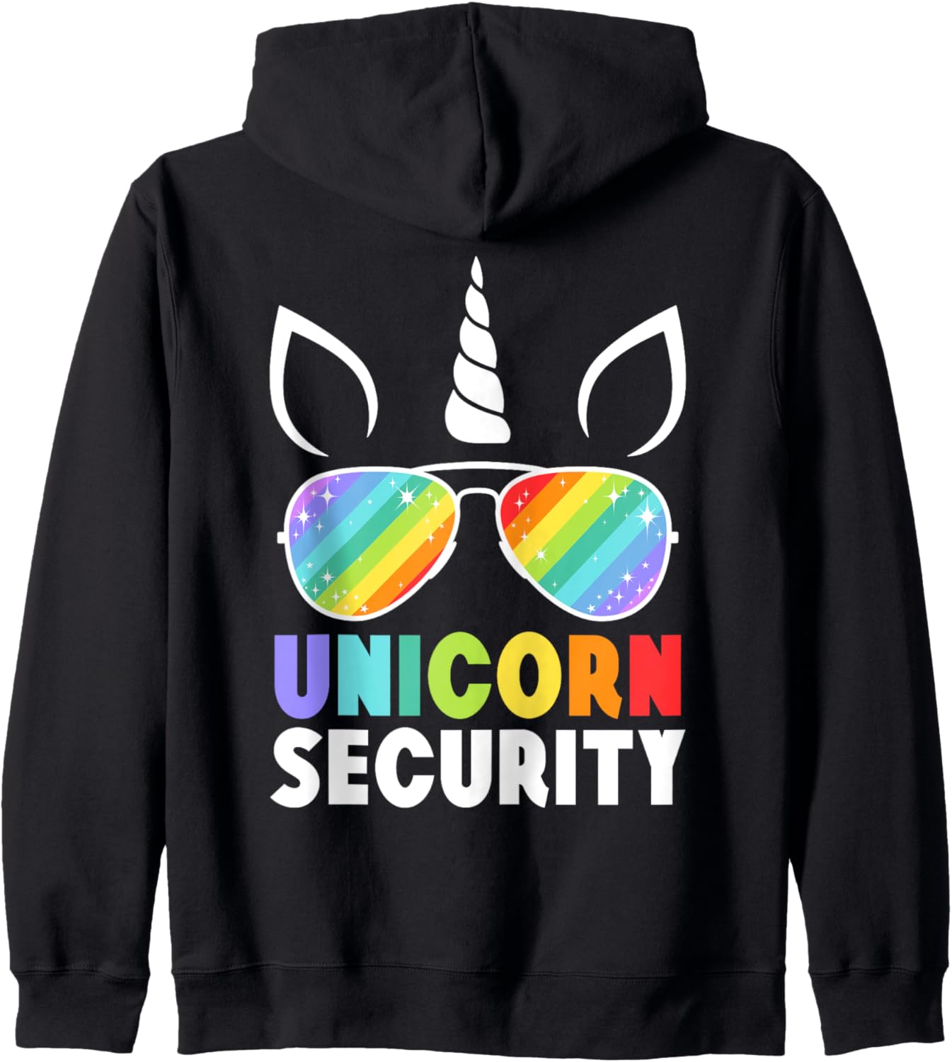 Unicorn Security Birthday Family Halloween Costume Mom Dad Zip Hoodie