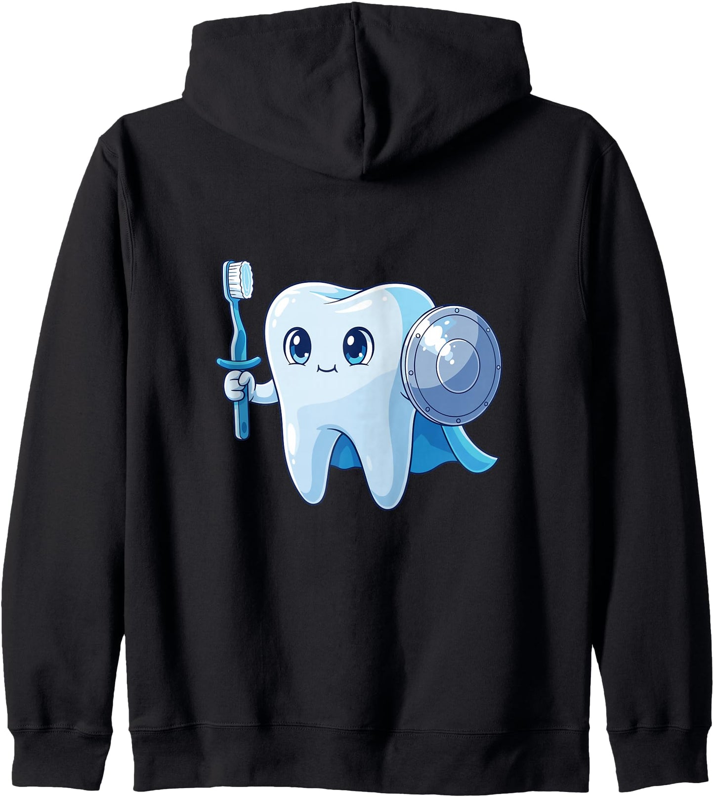 Tooth Kawaii Warrior Hero Dental Assistant Dentist Protector Zip Hoodie