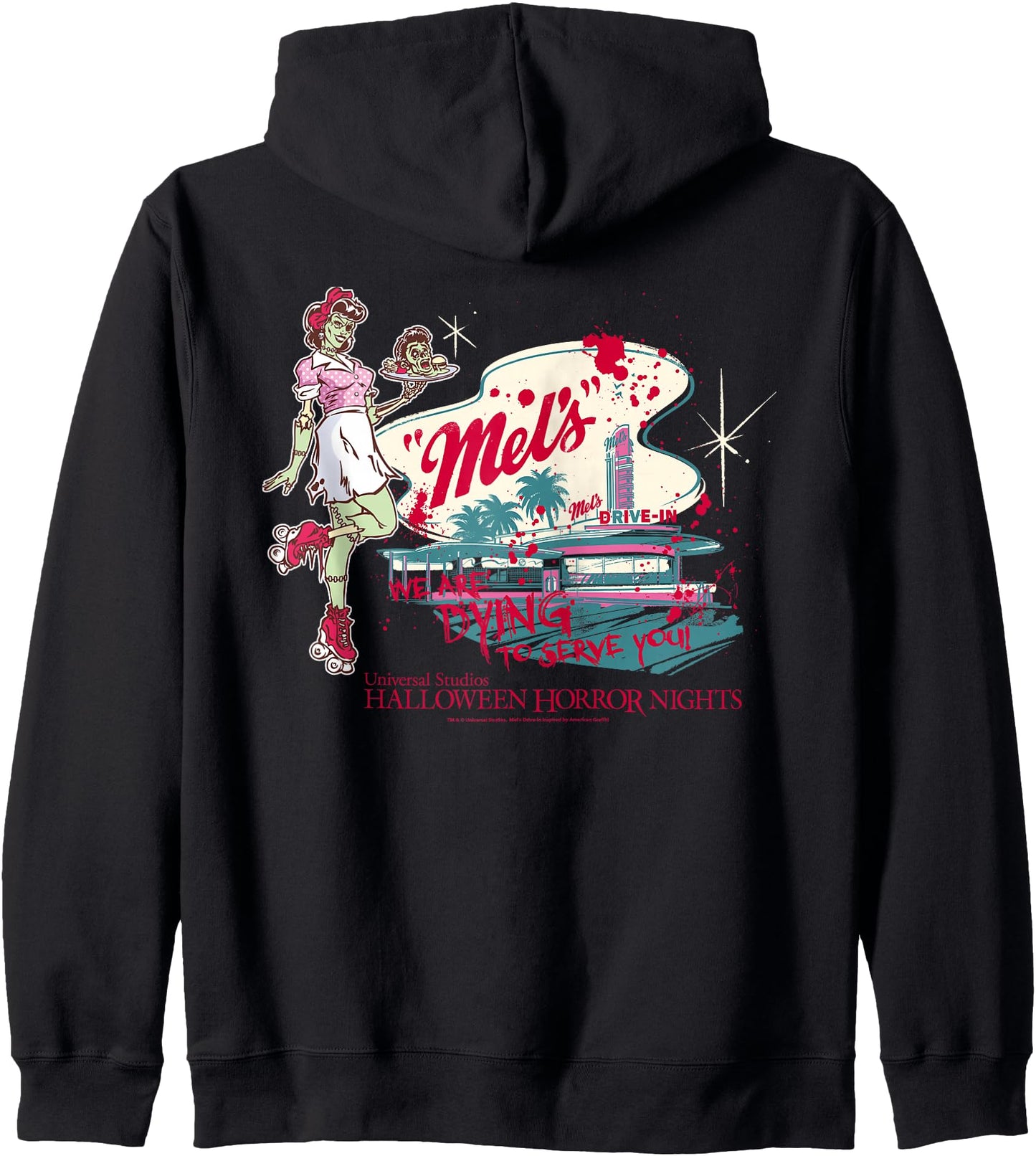 Halloween Horror Nights Mel's Drive-In Zombie Carhop Zip Hoodie