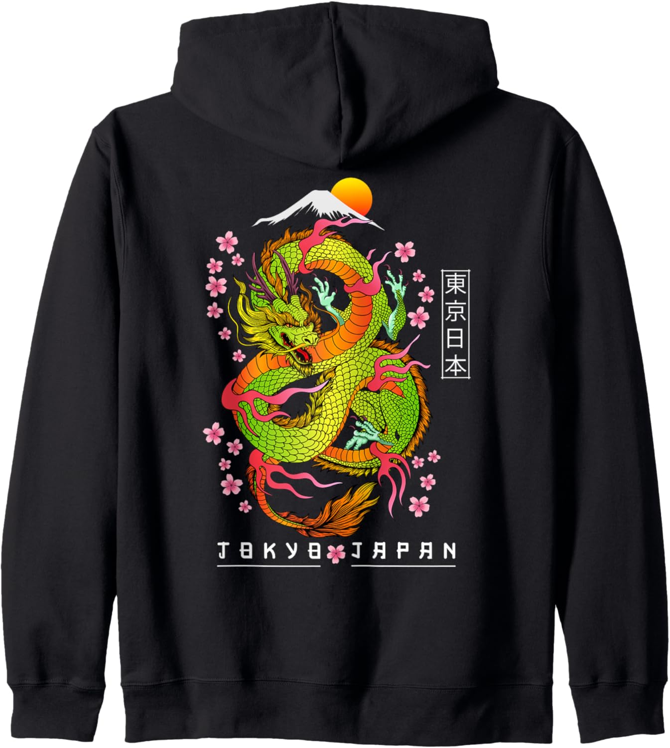 Japanese Aesthetic Dragon Tokyo Japan Asian 80\u2019s Manga Anime Hoodie