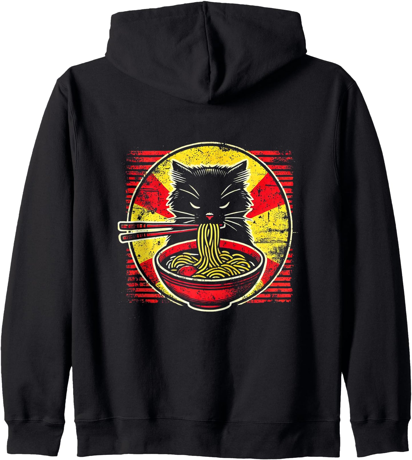 Anime Cat Ramen Japanese Funny Graphic Tees Kawaii Cat Anime Hoodie