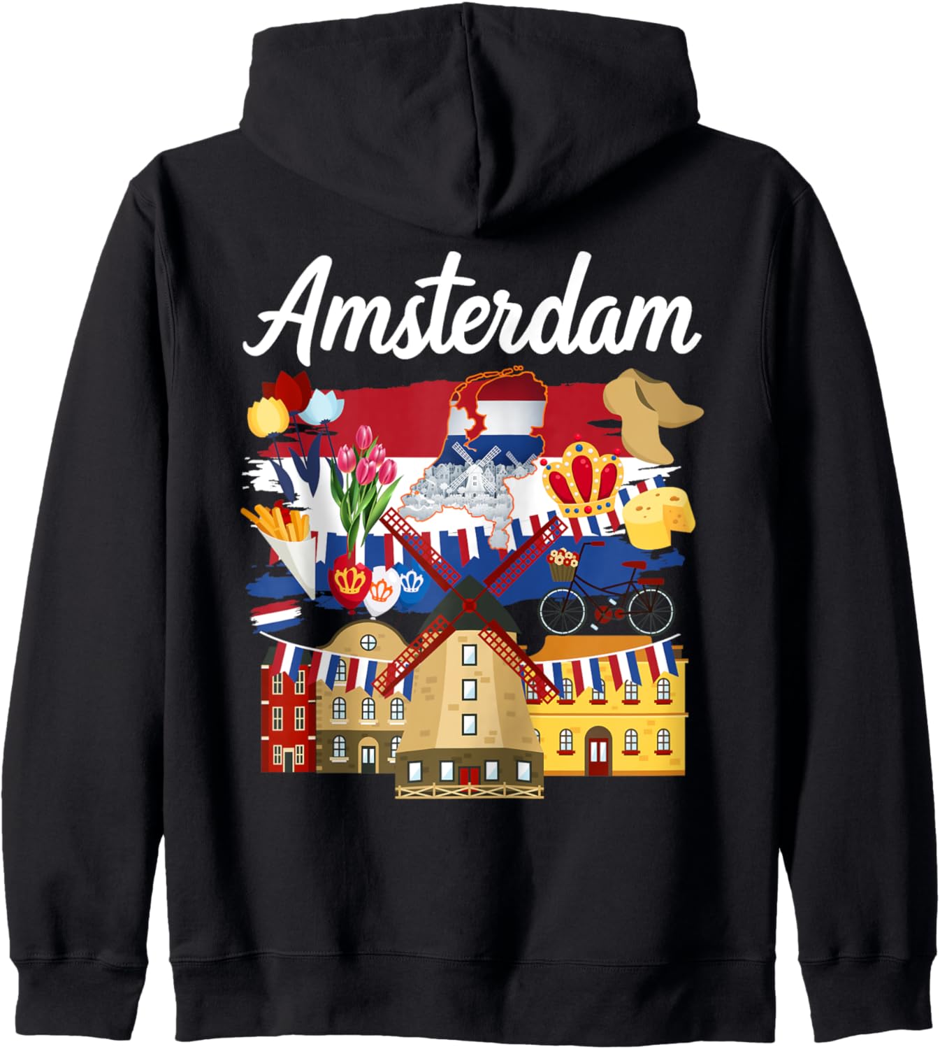 Amsterdam Outfit Idea For Kids & Holland Netherlands Flag Zip Hoodie